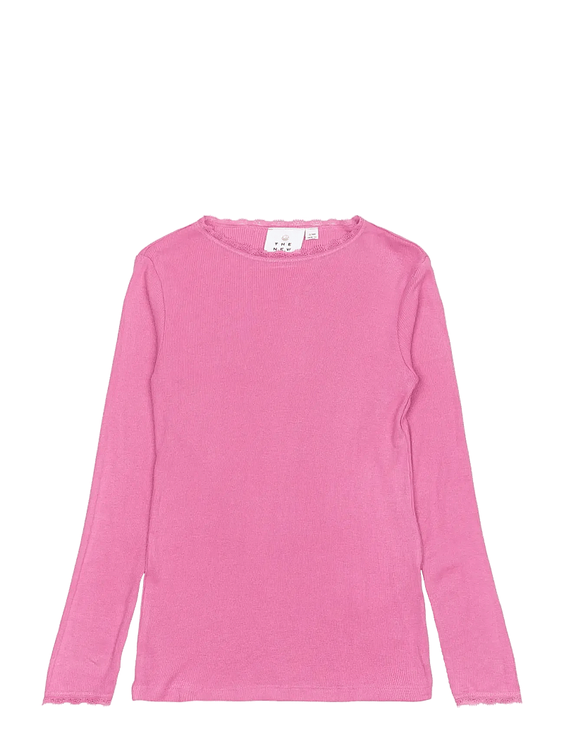 The New - TNLotus L_S Rib Tee - långärmade t-shirts - ibis rose - 0