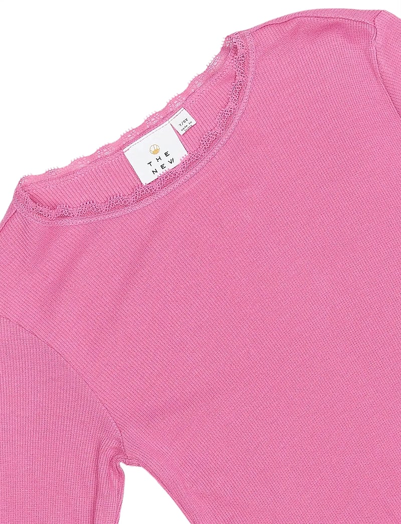 The New - TNLotus L_S Rib Tee - långärmade t-shirts - ibis rose - 2