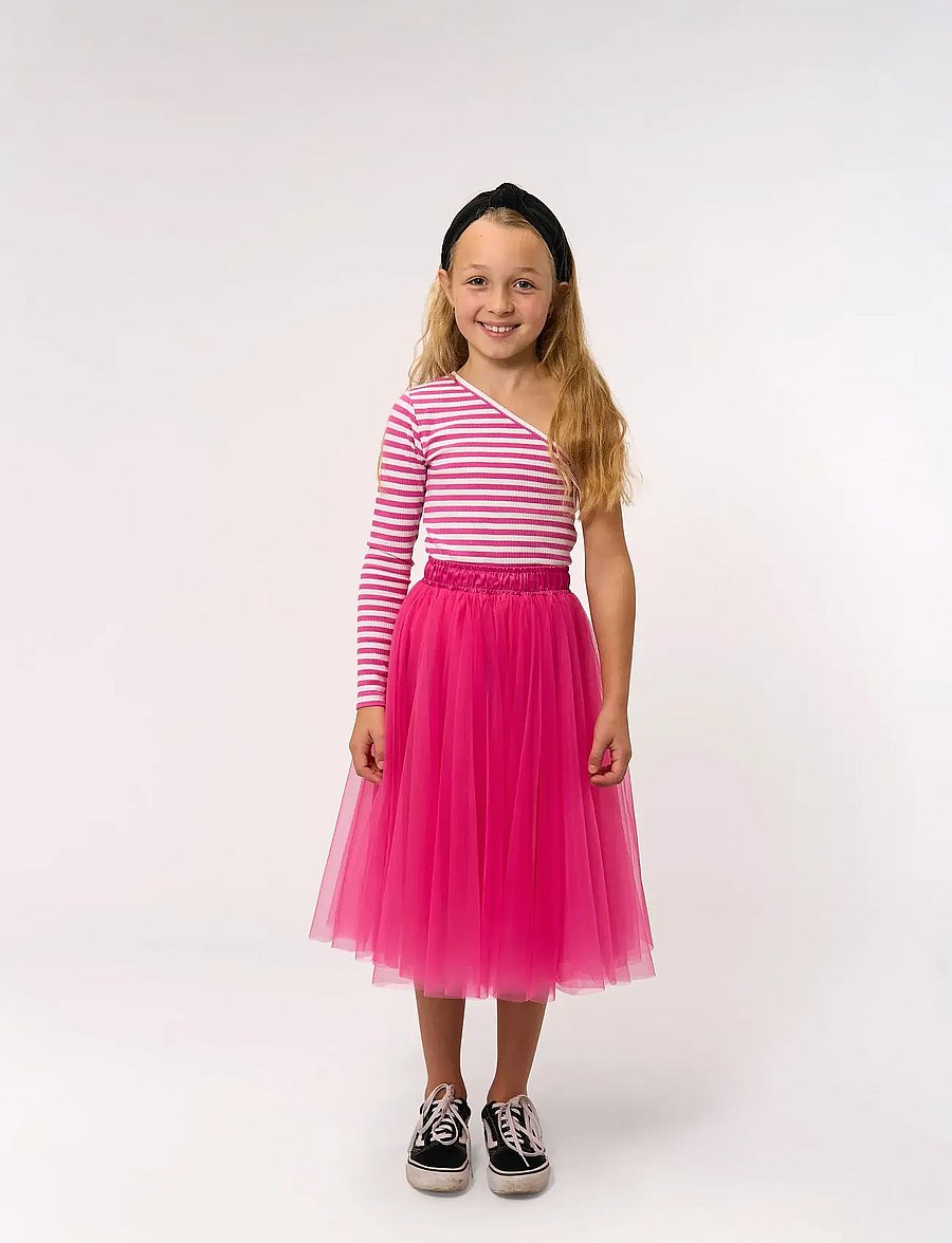 The New - TNMoore One Shoulder Rib Tee - pikkade varrukatega t-särgid - ibis rose striped - 0