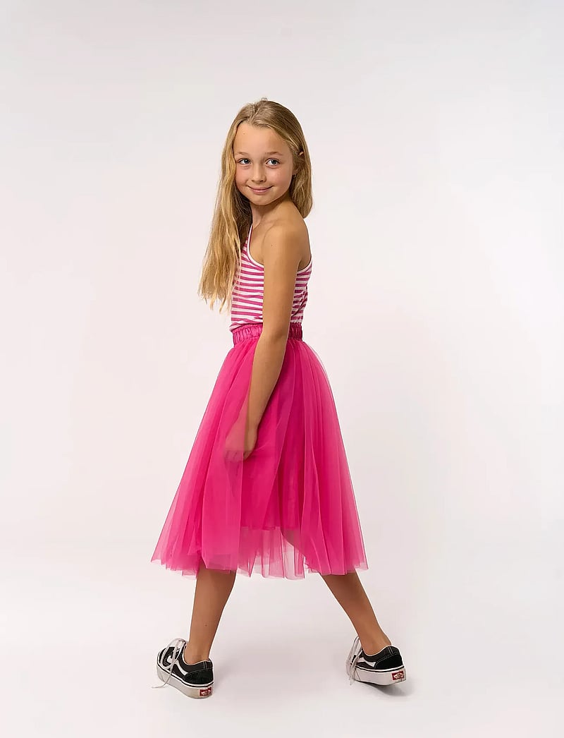 The New - TNMoore One Shoulder Rib Tee - long-sleeved t-shirts - ibis rose striped - 3