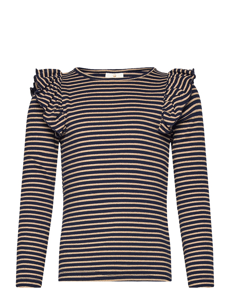 The New - TNPriscilla L_S Rib Tee - t-krekli ar garām piedurknēm - navy blazer striped - 1