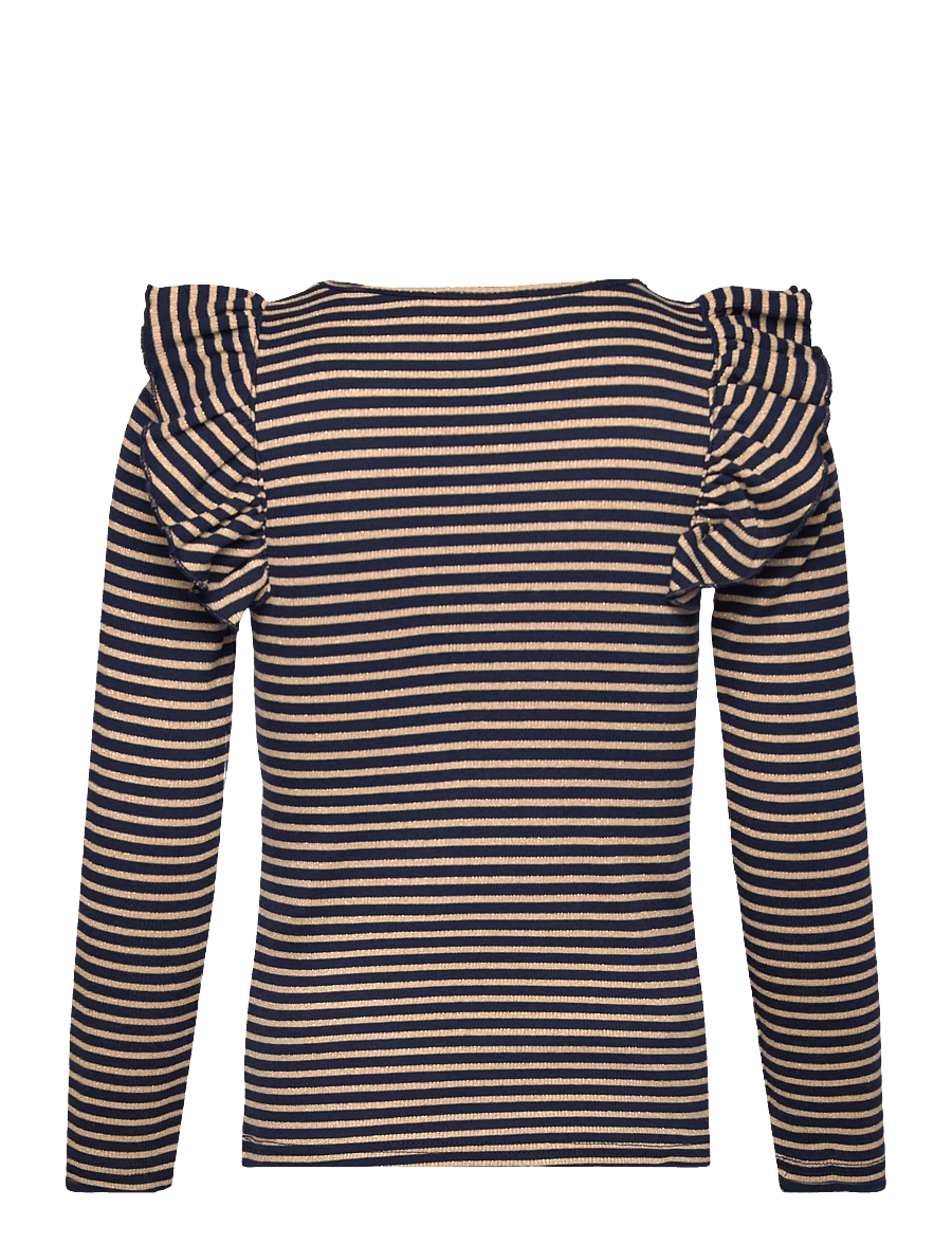 The New - TNPriscilla L_S Rib Tee - langærmede t-shirts - navy blazer striped - 2