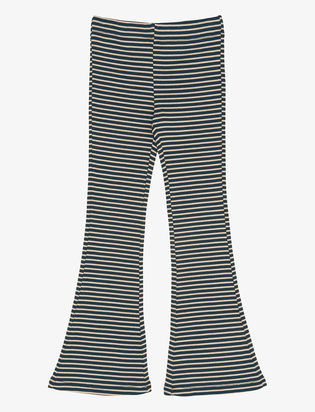 The New - TNPriscilla Flared Rib Pants - leggings - navy blazer striped - 1