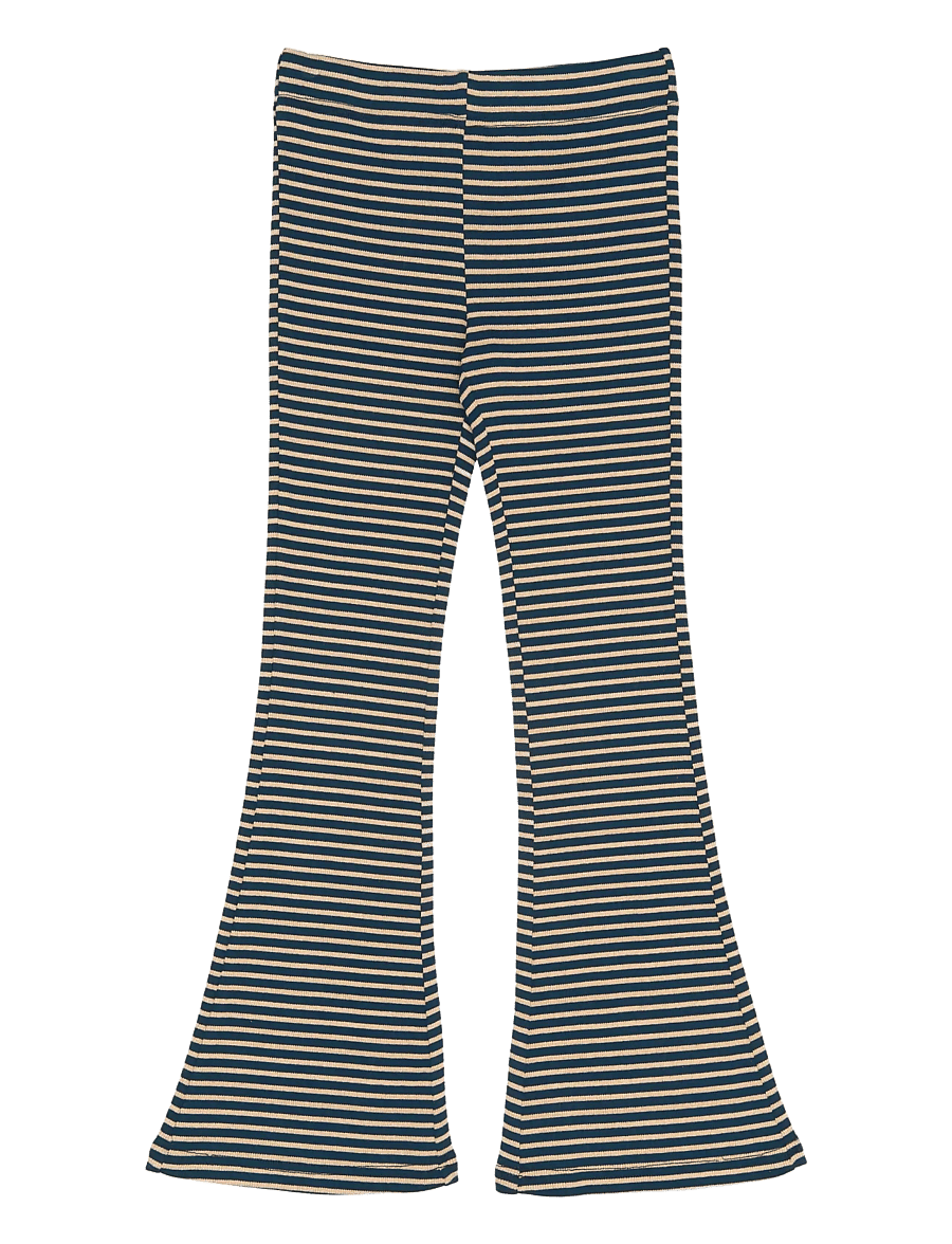 The New - TNPriscilla Flared Rib Pants - leggings - navy blazer striped - 1
