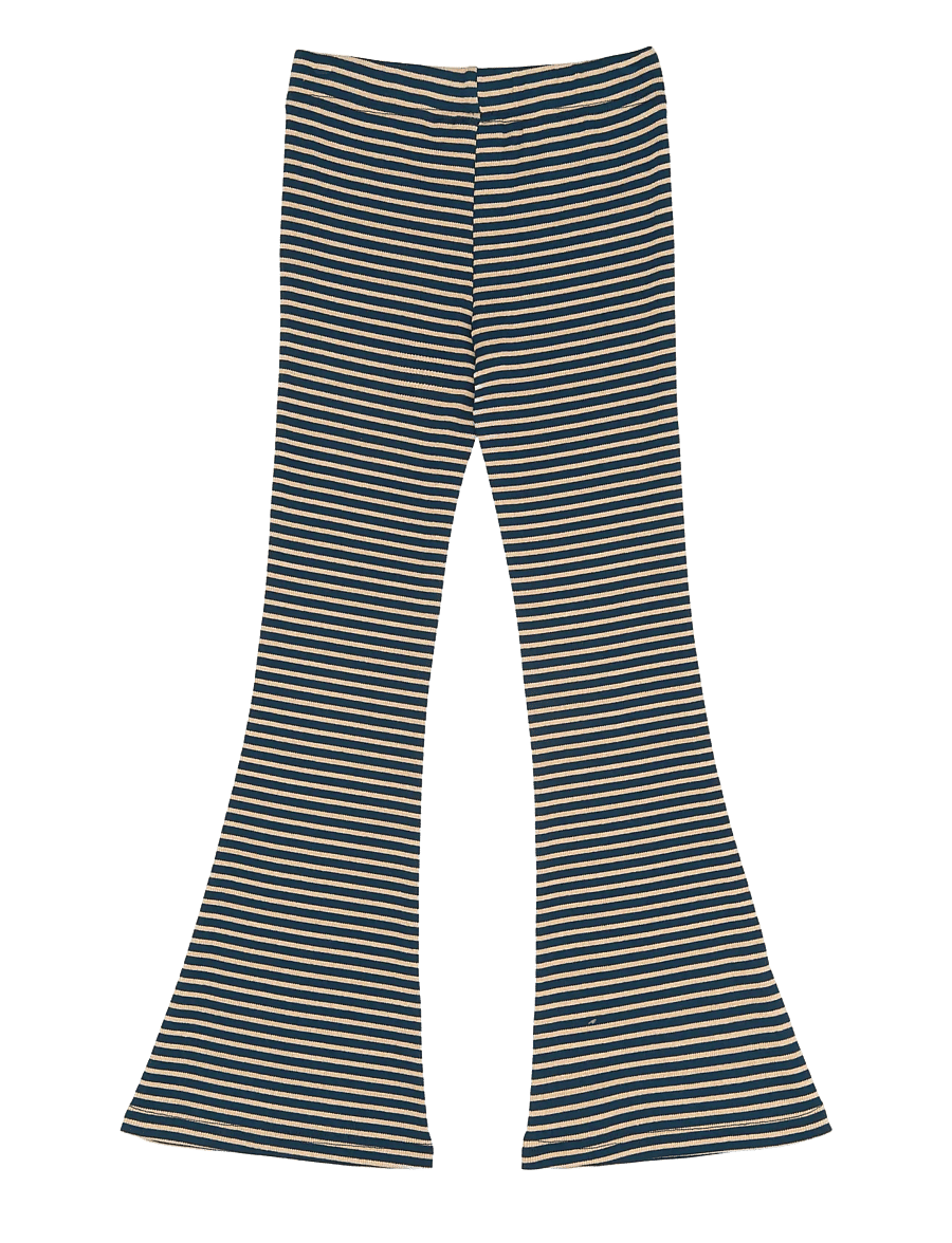 The New - TNPriscilla Flared Rib Pants - leggings - navy blazer striped - 2