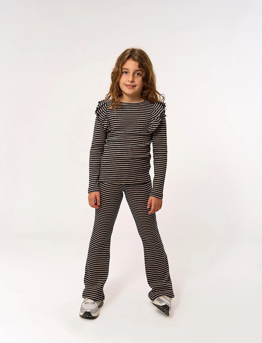 The New - TNPriscilla Flared Rib Pants - leggings - navy blazer striped - 0