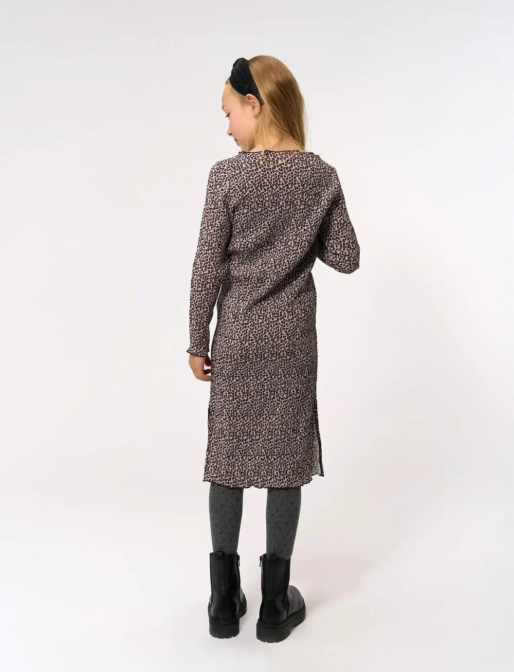 The New - TNPet L_S Pleat Dress - langärmelige freizeitkleider - feather gray aop - 5