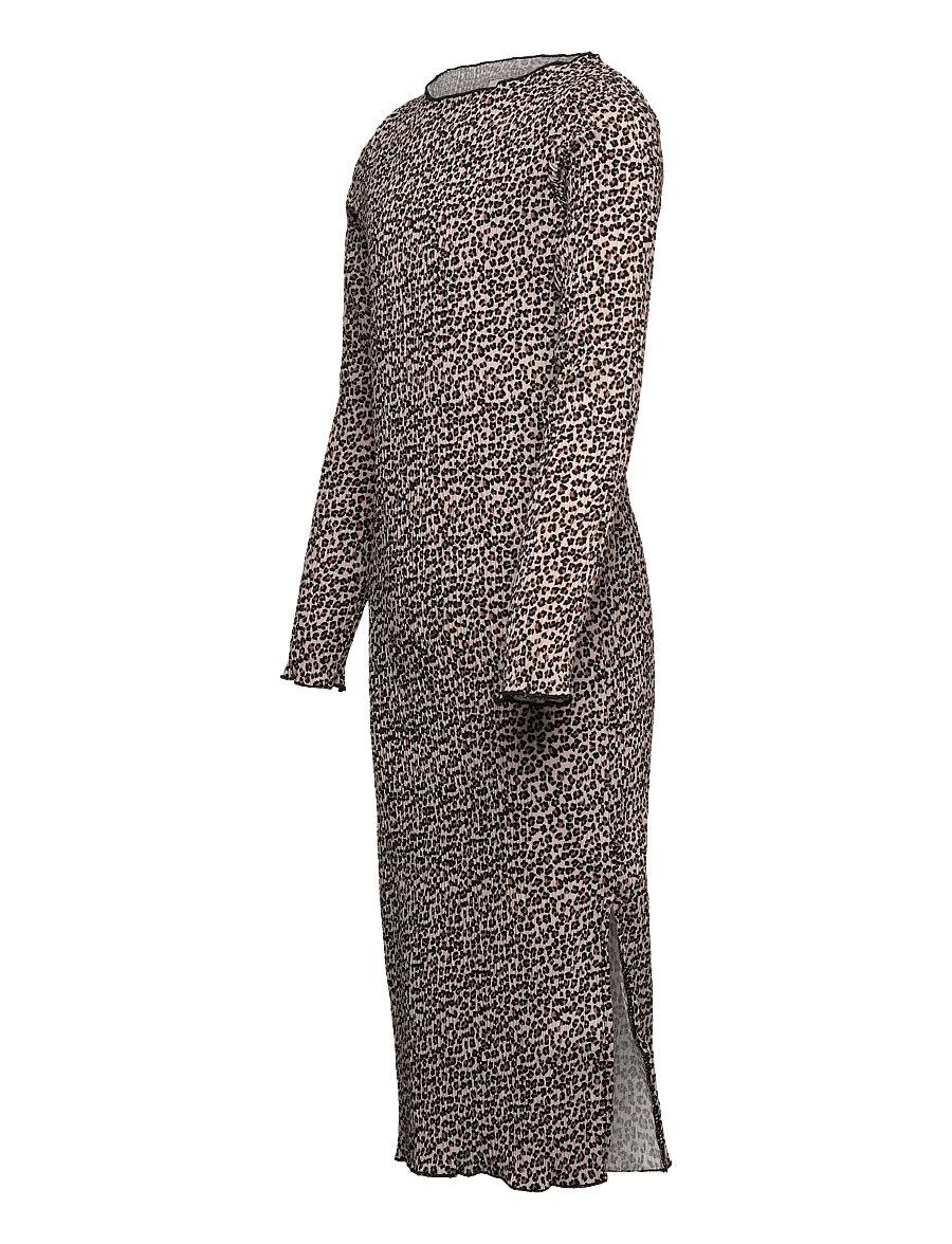 The New - TNPet L_S Pleat Dress - laisvalaikio suknelės ilgomis rankovėmis - feather gray aop - 3