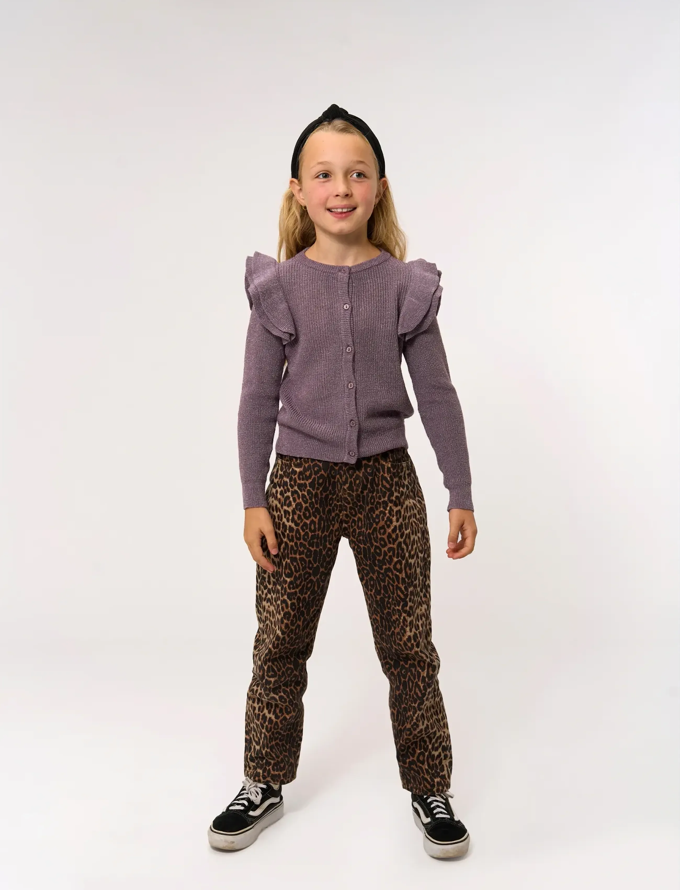 The New Tnperla Glitter Knit Cardigan, 110/116, Knitwear, Lila - Cardigans, Kinder