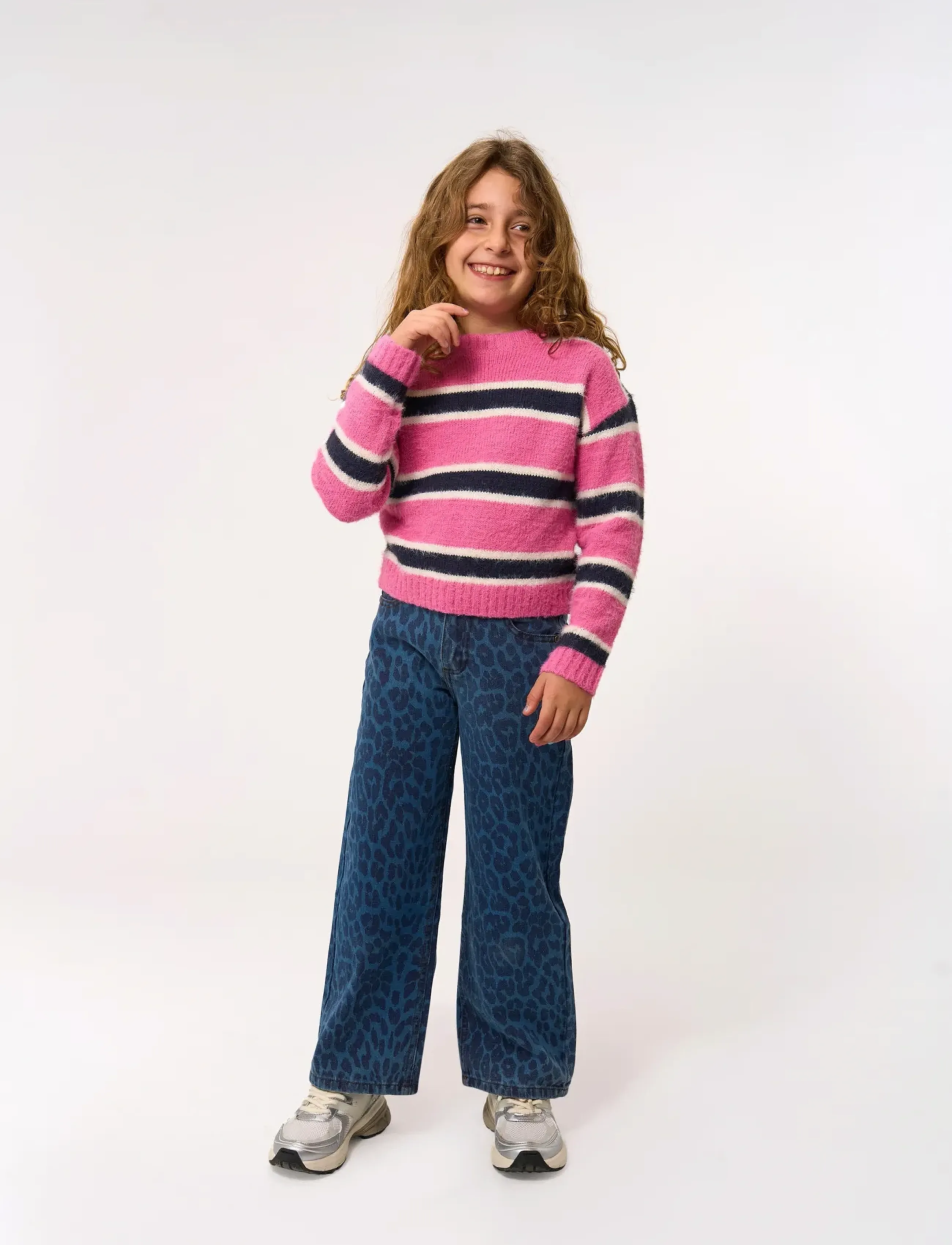 The New Tnpalmina Knit Pullover, 122/128, Pink, Strik > Pullovere, Børn