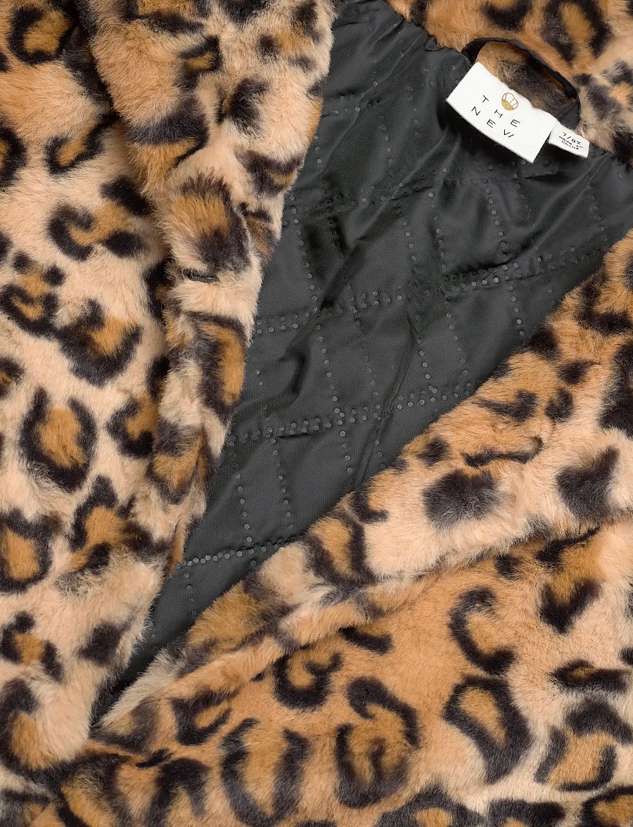 The New - TNPam Jacket - dirbtinis kailis - feather gray aop - 4