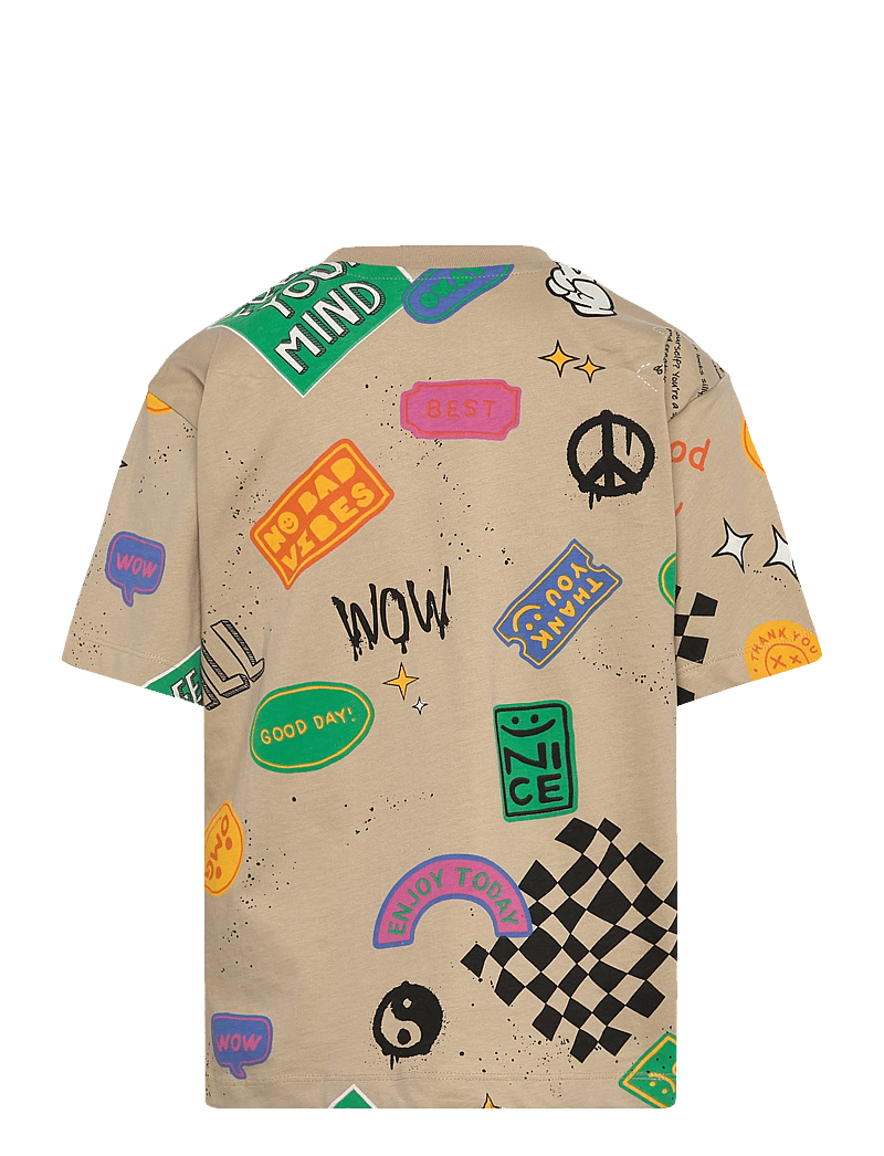 The New - TNPete OS S_S Tee - kortærmede t-shirts - humus aop - 1