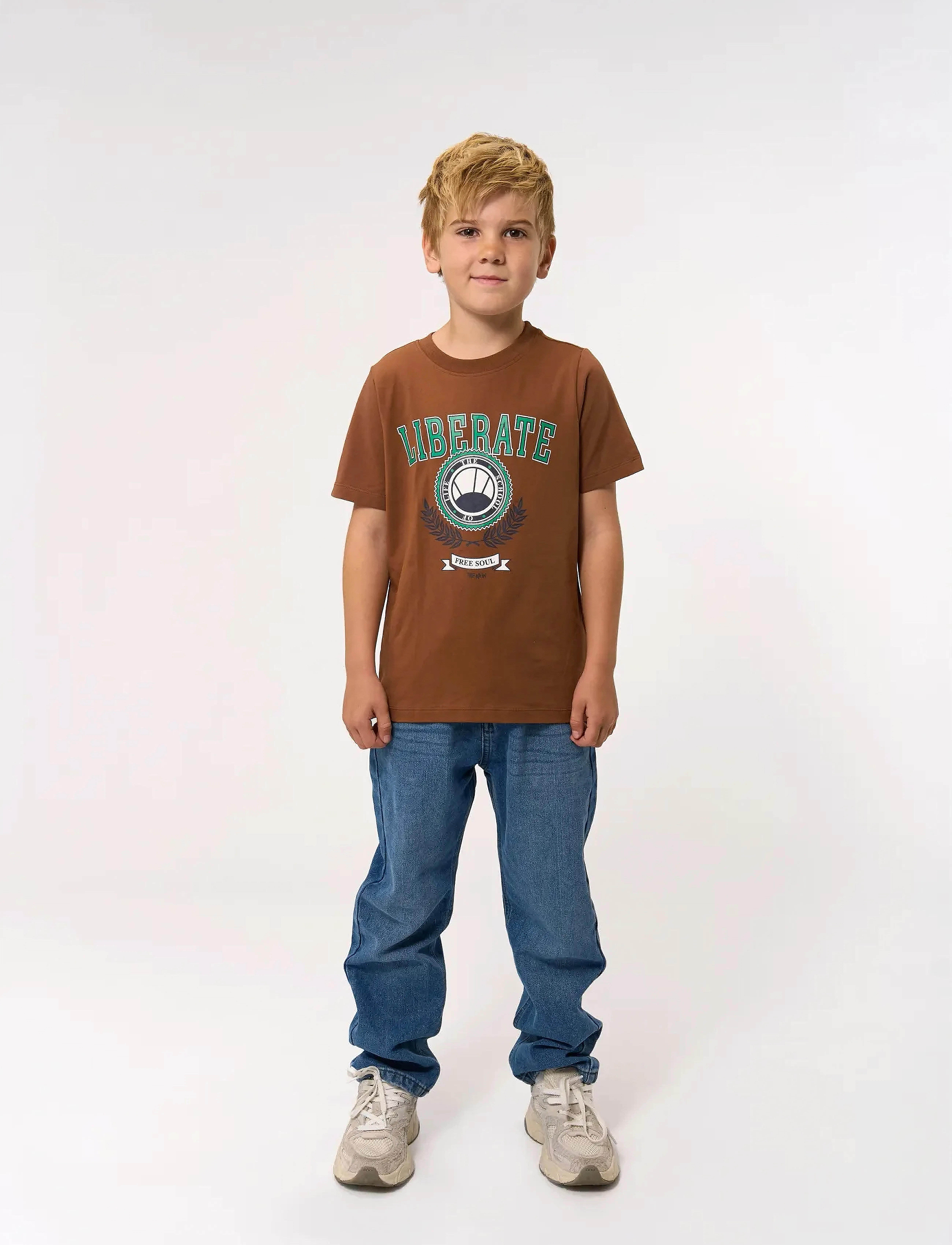 The New Tnpenn S_S Tee, 98/104, T-shirts, Braun - Short-sleeved, Kinder