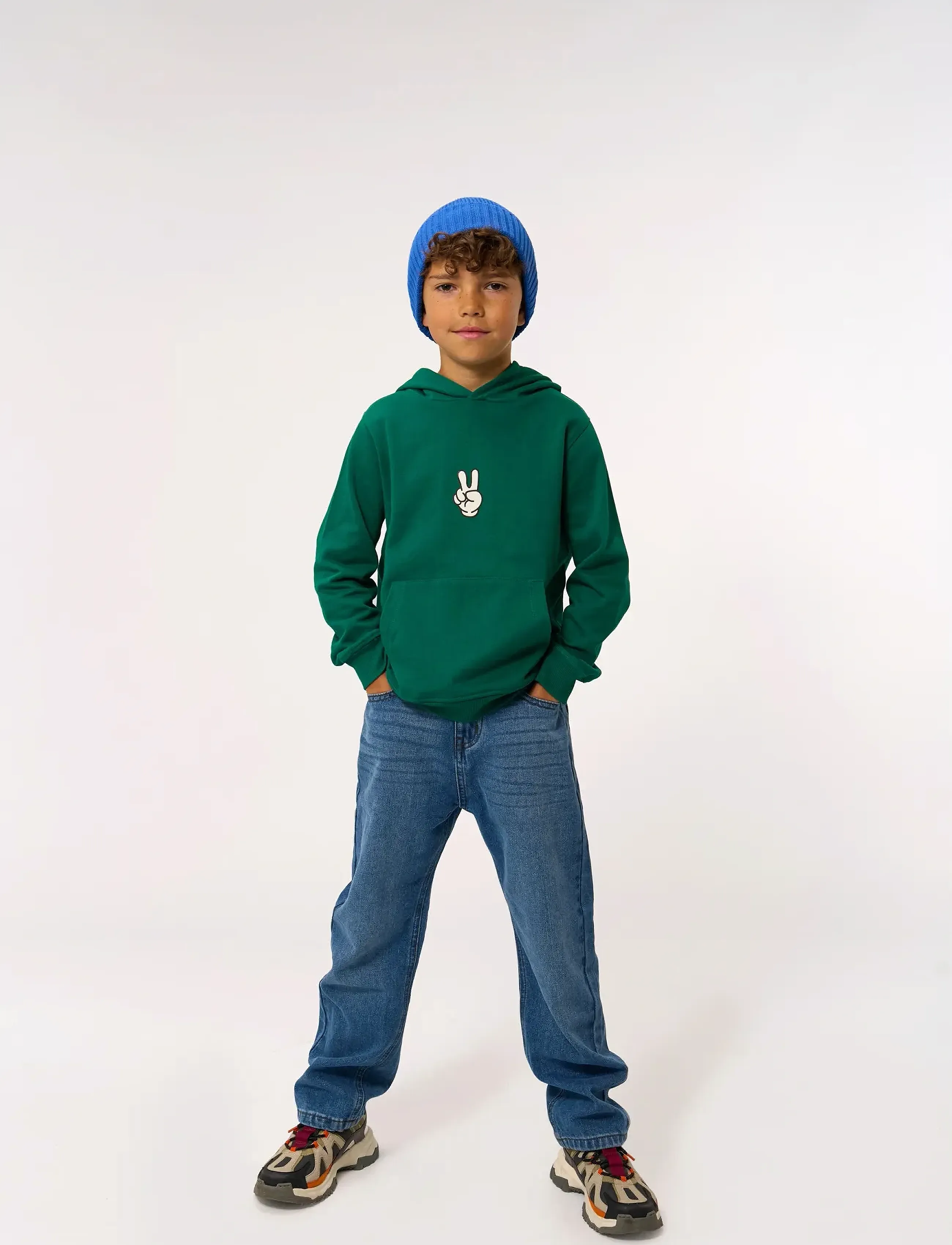 The New Tnpanon Hoodie, 110/116, Green, Sweatshirts & Hættetrøjer > Hættetrøjer, Børn