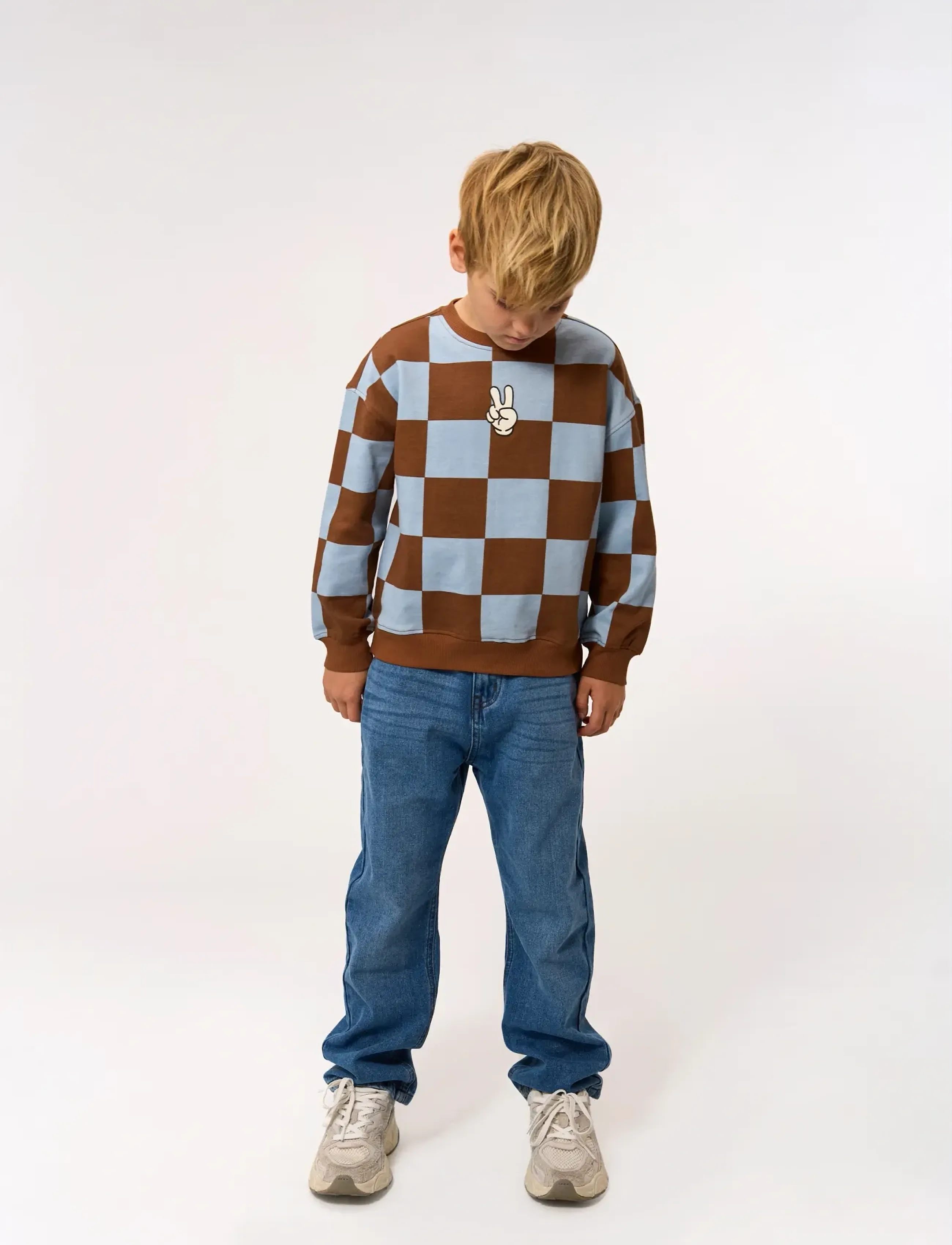 The New TNPollard OS Sweatshirt - Yläosat - TOFFEE CHECK / brown
