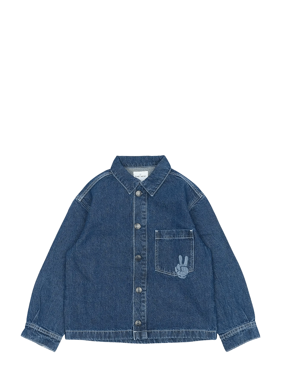 The New - TNParks OS Denim Overshirt - långärmade skjortor - blue denim - 0