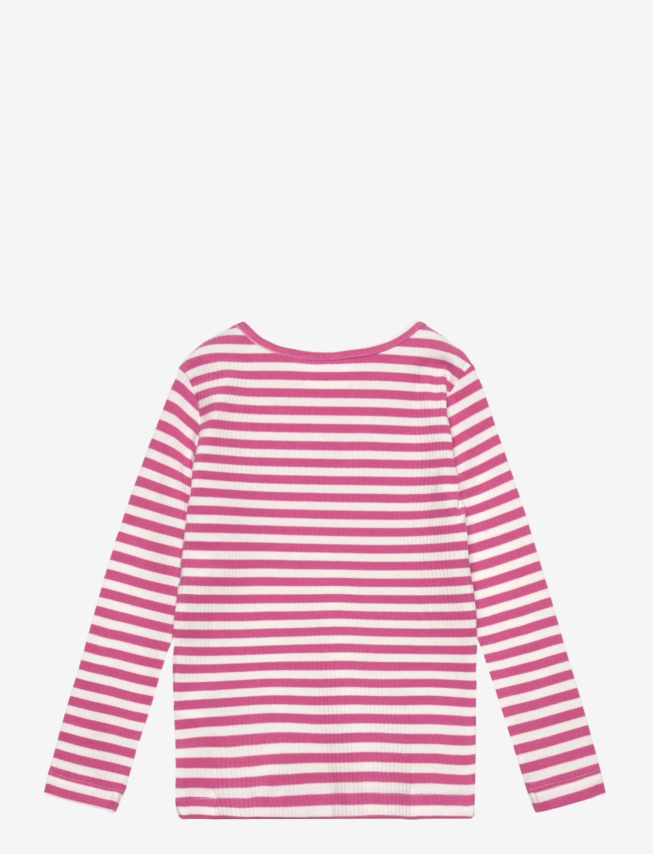 The New - TNMoore L_S Rib Tee - langærmede t-shirts - ibis rose striped - 1