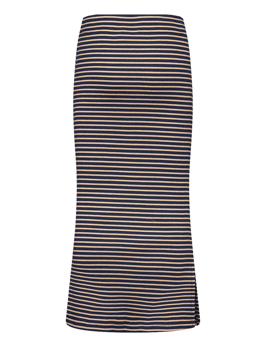 The New - TNPriscilla Long Rib Skirt - maxi skirt - navy blazer striped - 2