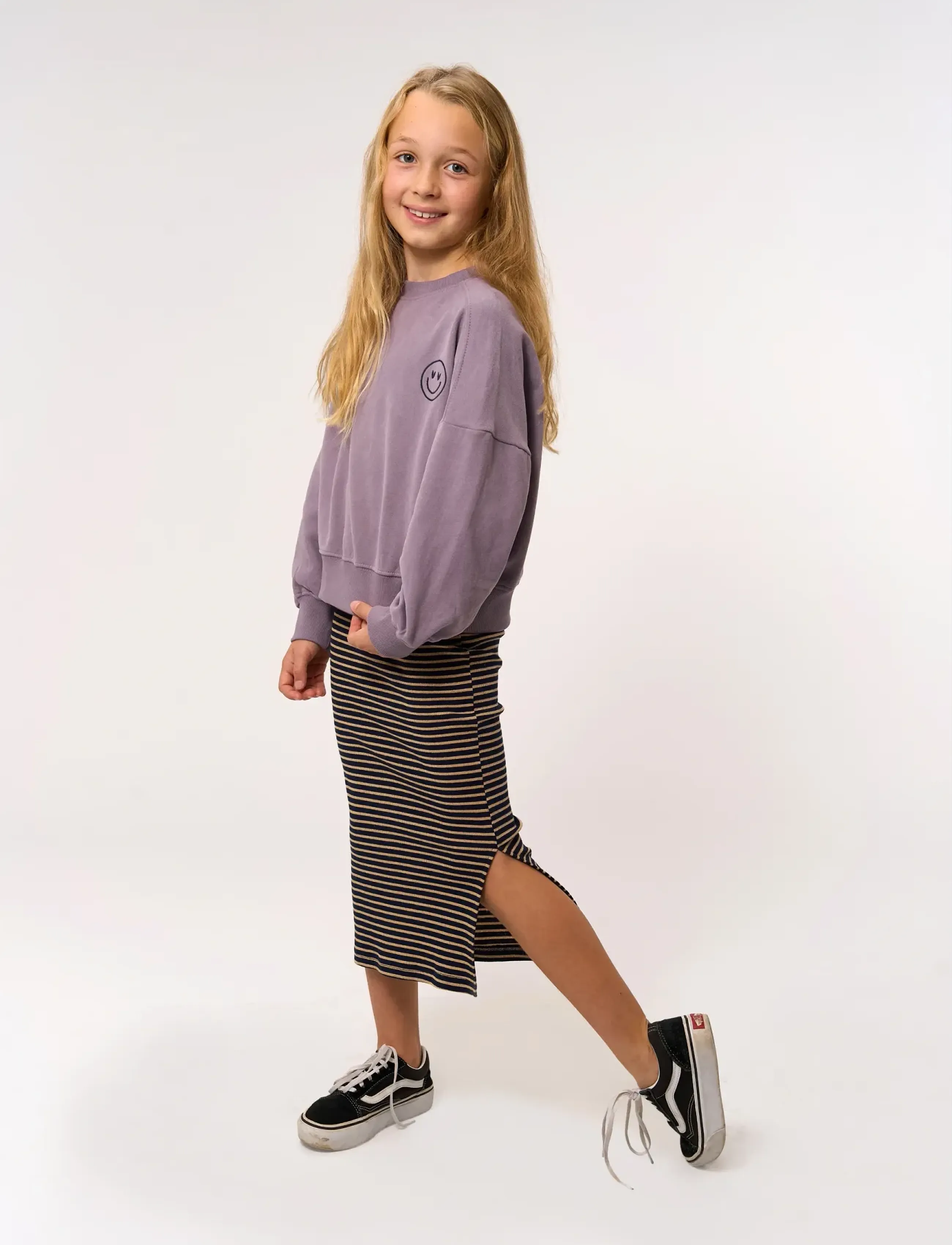 The New - TNPriscilla Long Rib Skirt - maksihameet - navy blazer striped - 5