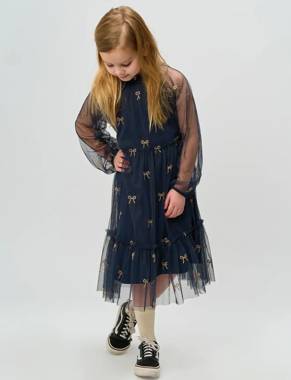 The New - TNRudelle L_S Dress - festklänningar - navy blazer aop - 0