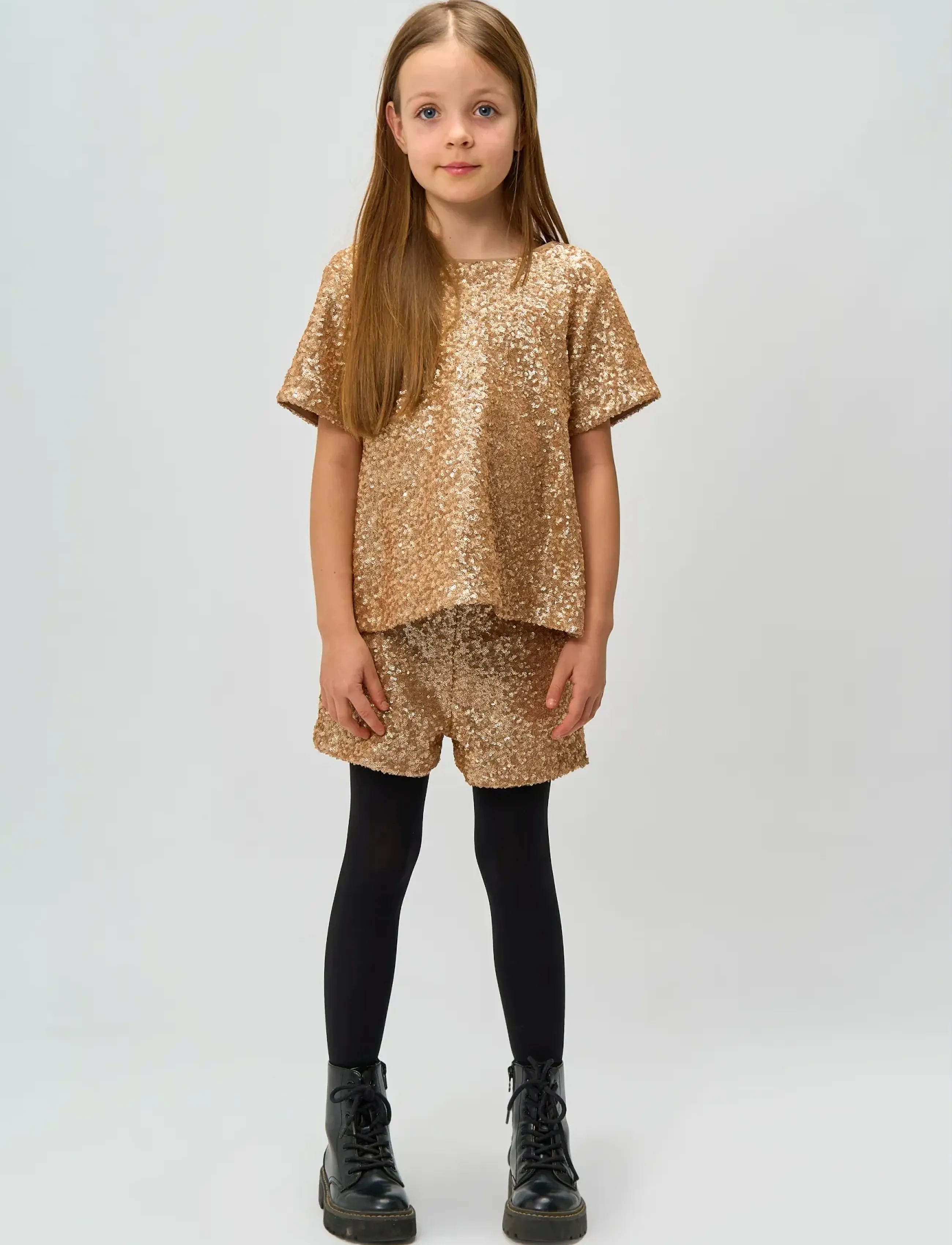 The New Tnrupa Sequin Shorts, 146/152, Gold - Casual Kinder