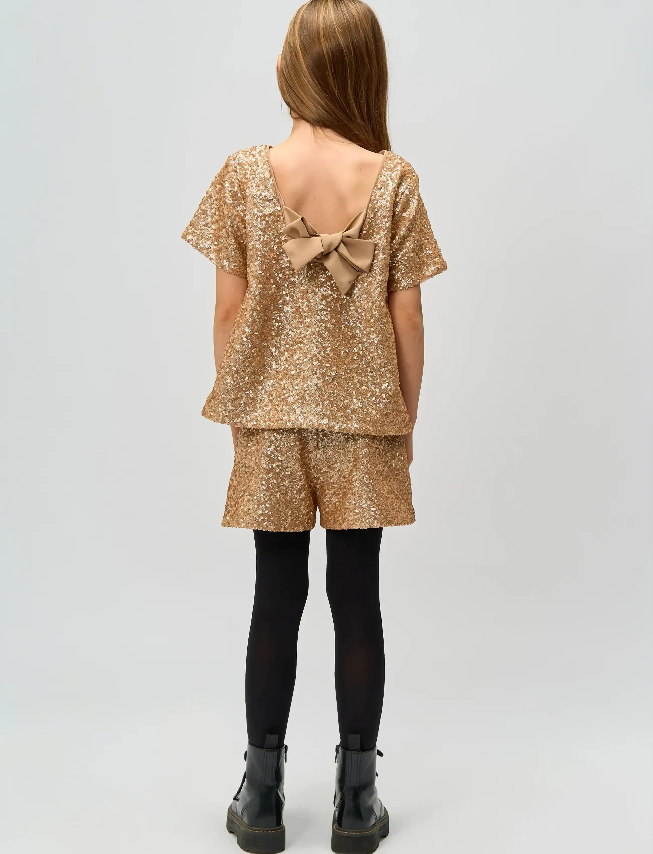 The New - TNRupa Sequin Shorts - casual shorts - gold - 3