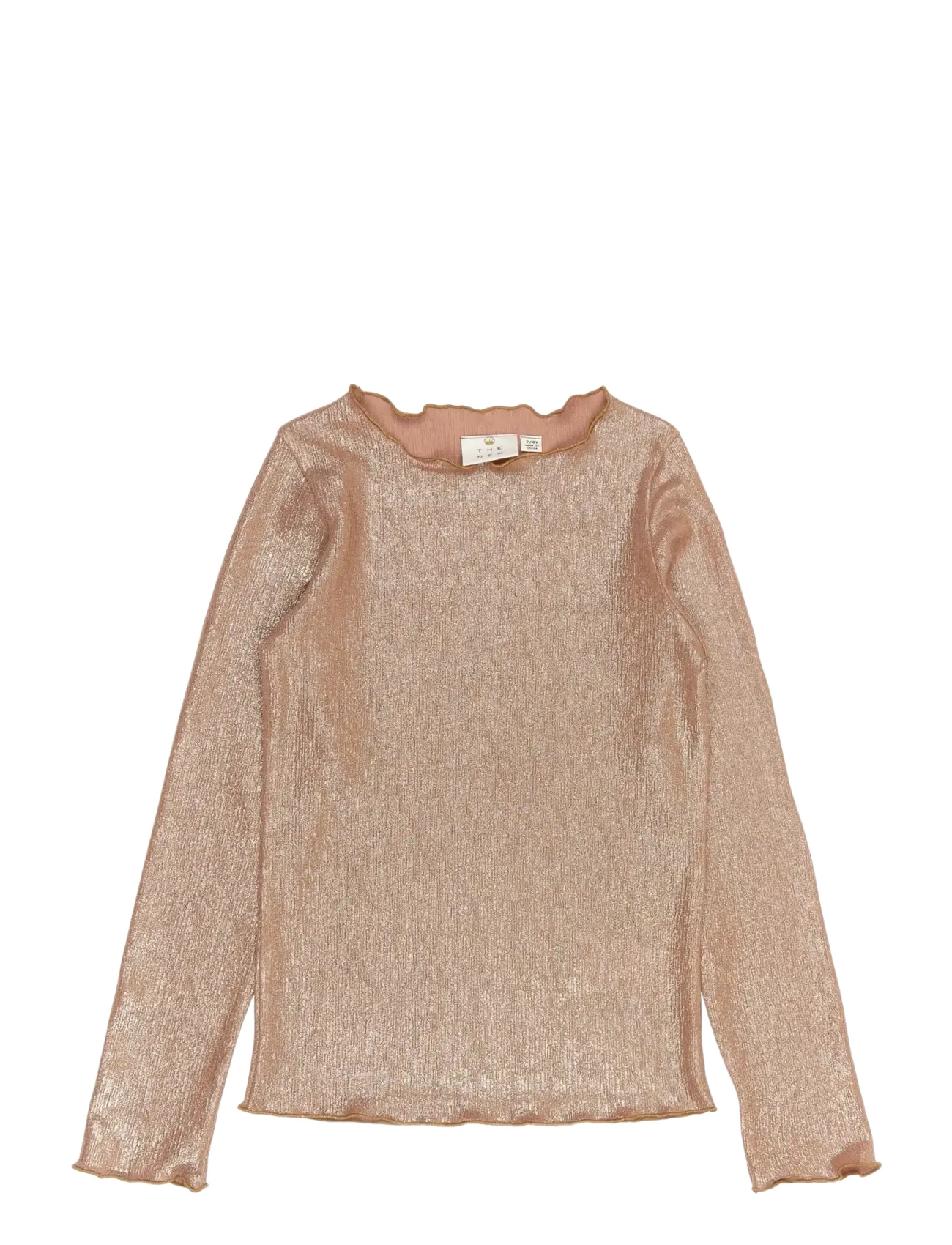 The New TNRosalind L_S Glitter Tee - Tøj - GOLD / beige