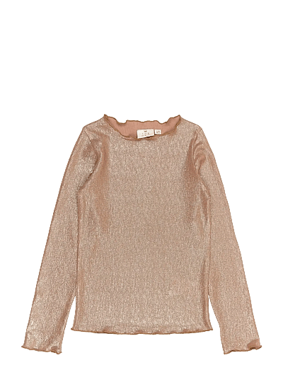The New TNRosalind L_S Glitter Tee - Long-sleeved t-shirts - GOLD / beige