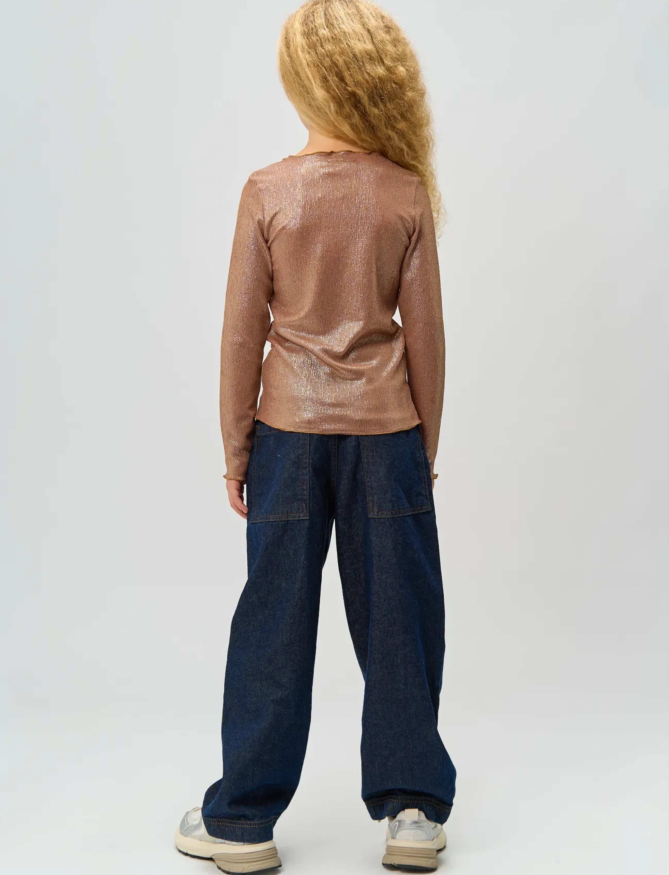The New - TNRosalind L_S Glitter Tee - toppar & t-shirts - gold - 3