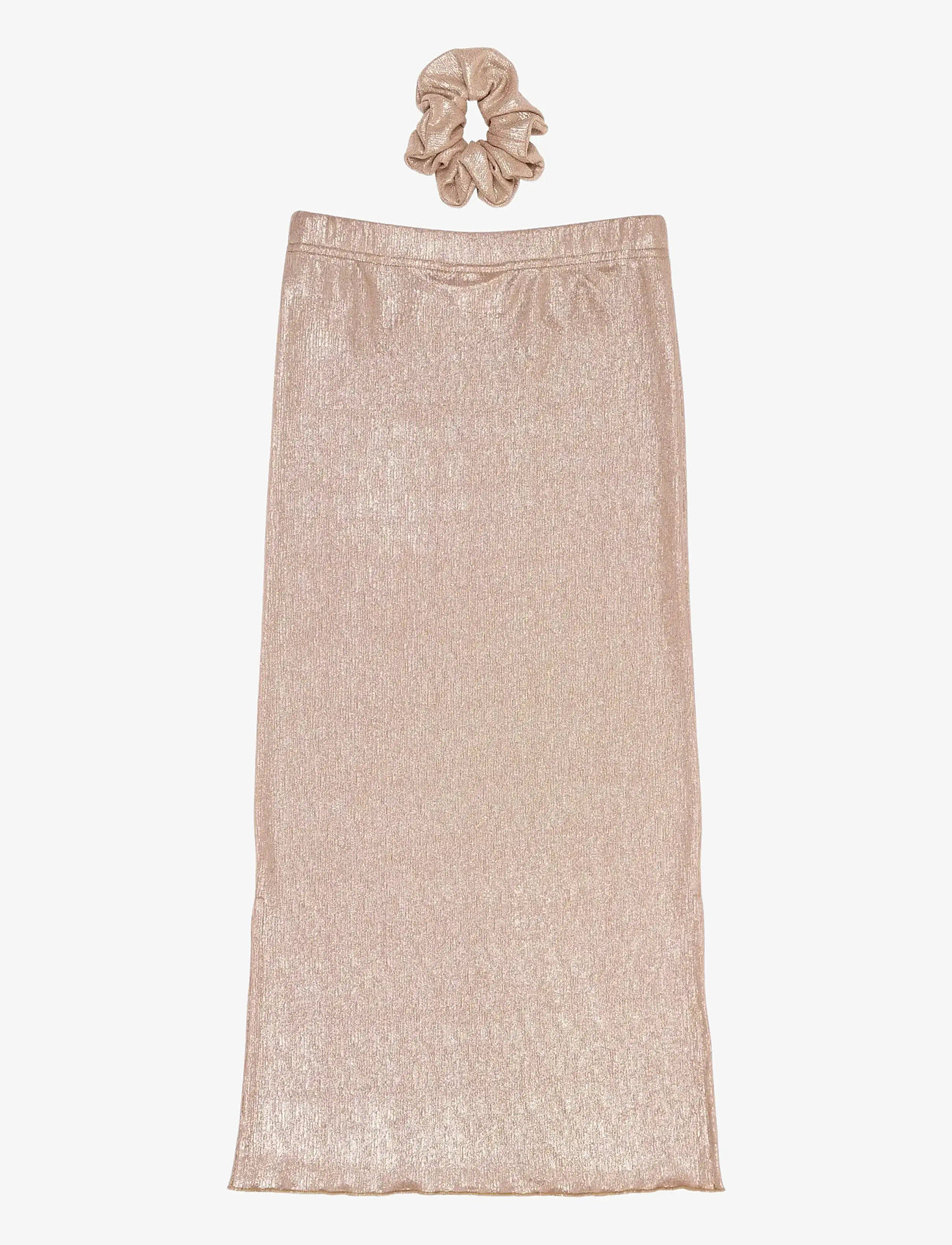 The New - TNRosalind Long Glitter Skirt - maxi skirt - gold - 1