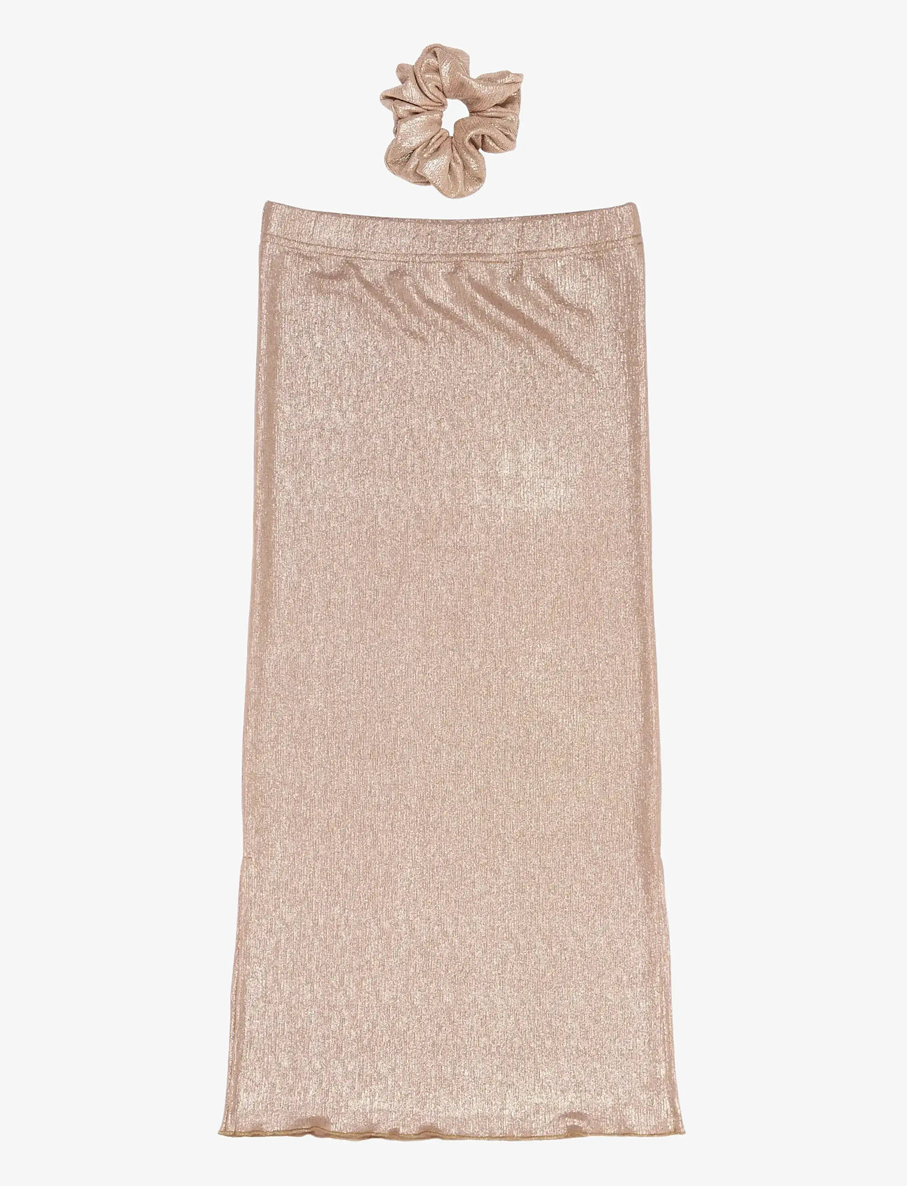 The New - TNRosalind Long Glitter Skirt - maxi skirt - gold - 2