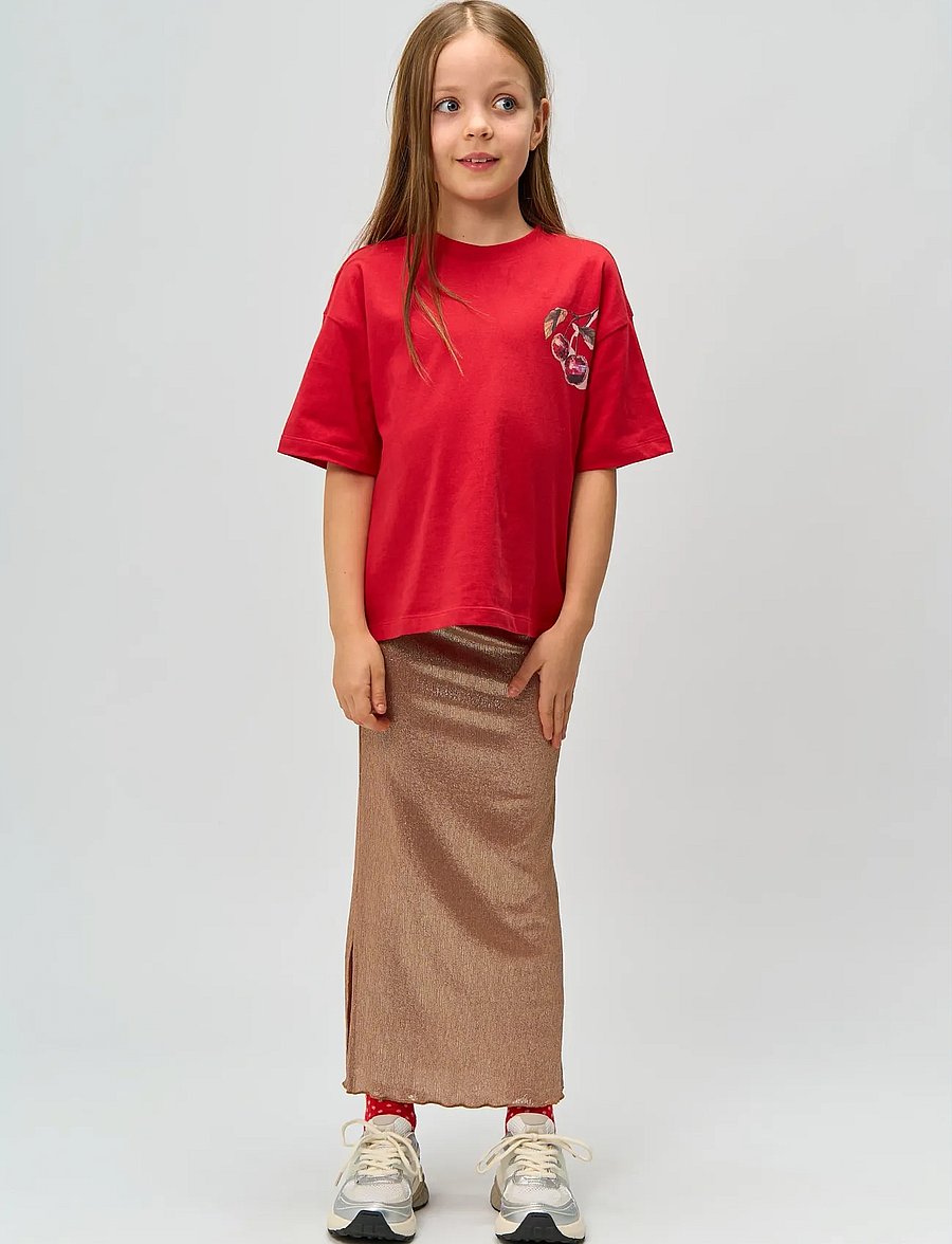 The New - TNRosalind Long Glitter Skirt - nederdele - gold - 0