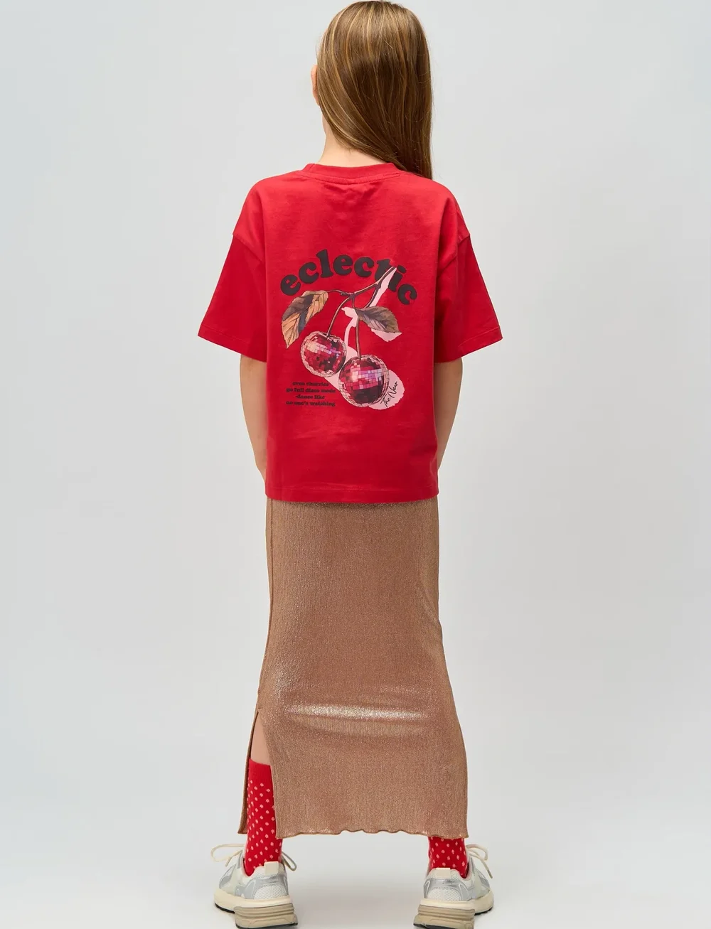 The New - TNRosalind Long Glitter Skirt - maxi skirt - gold - 5