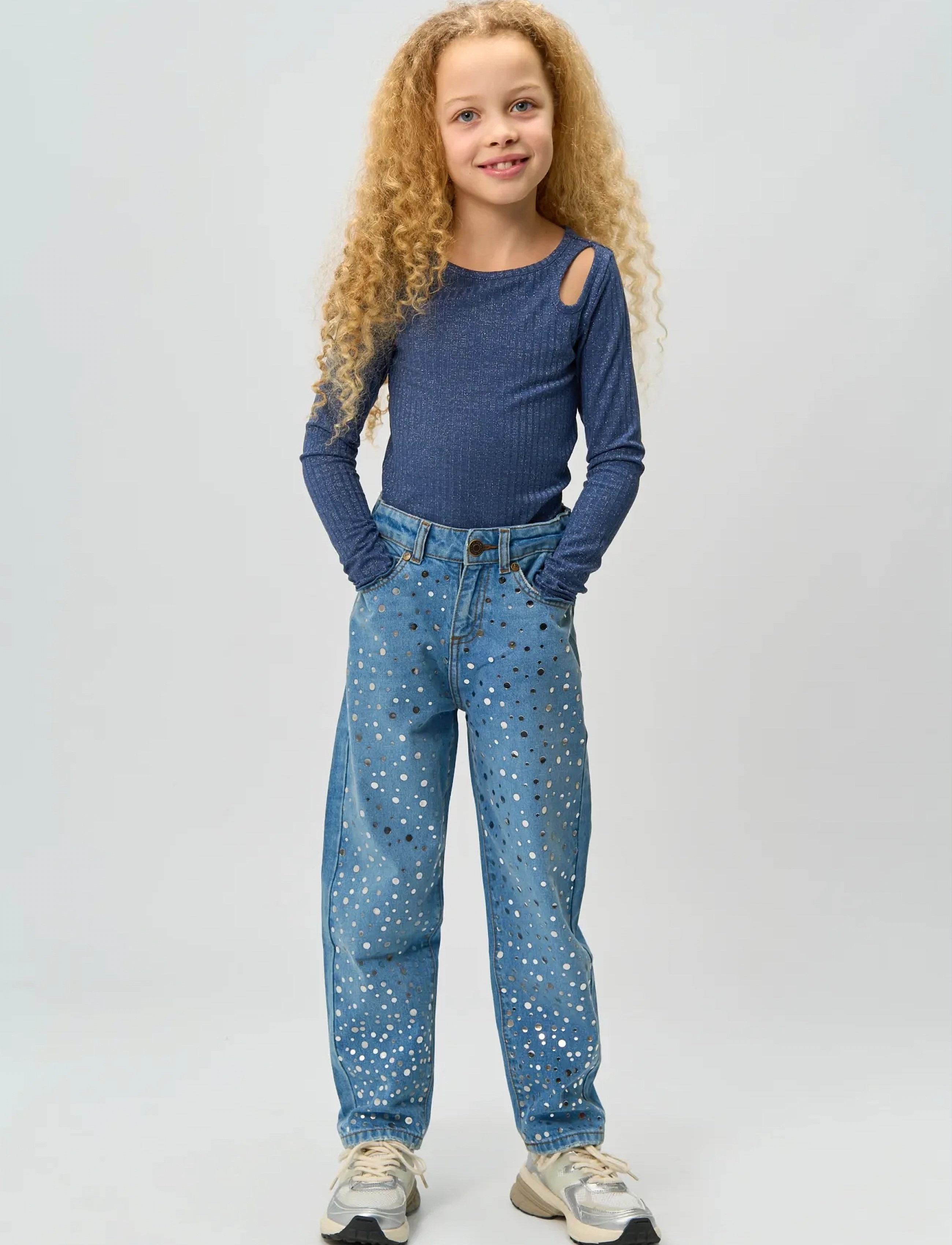 The New TNRina L_S Glitter Rib Tee - Oberteile & T-Shirts - NAVY BLAZER / blue