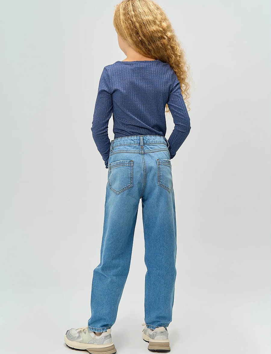 The New - TNRina L_S Glitter Rib Tee - toppar & t-shirts - navy blazer - 4