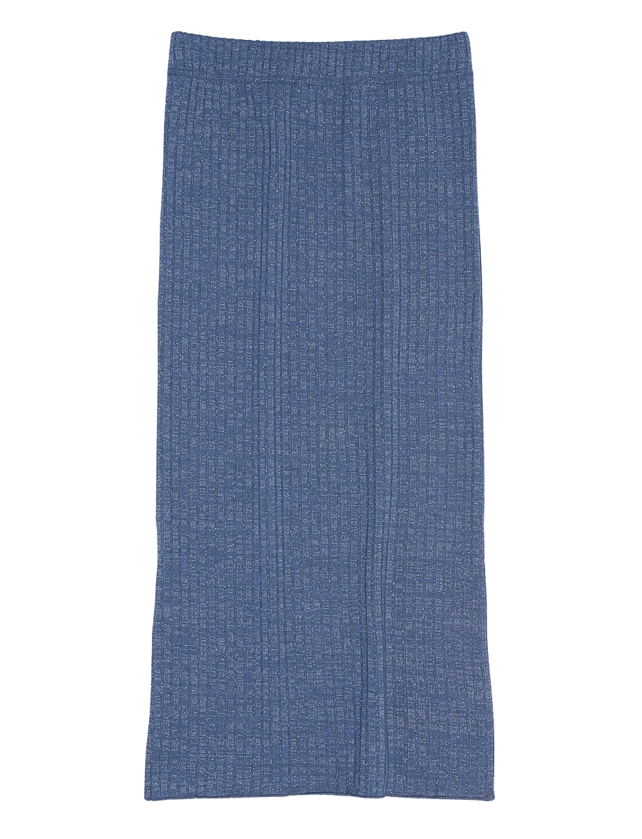 The New - TNRina Long Glitter Rib Skirt - navy blazer - 2