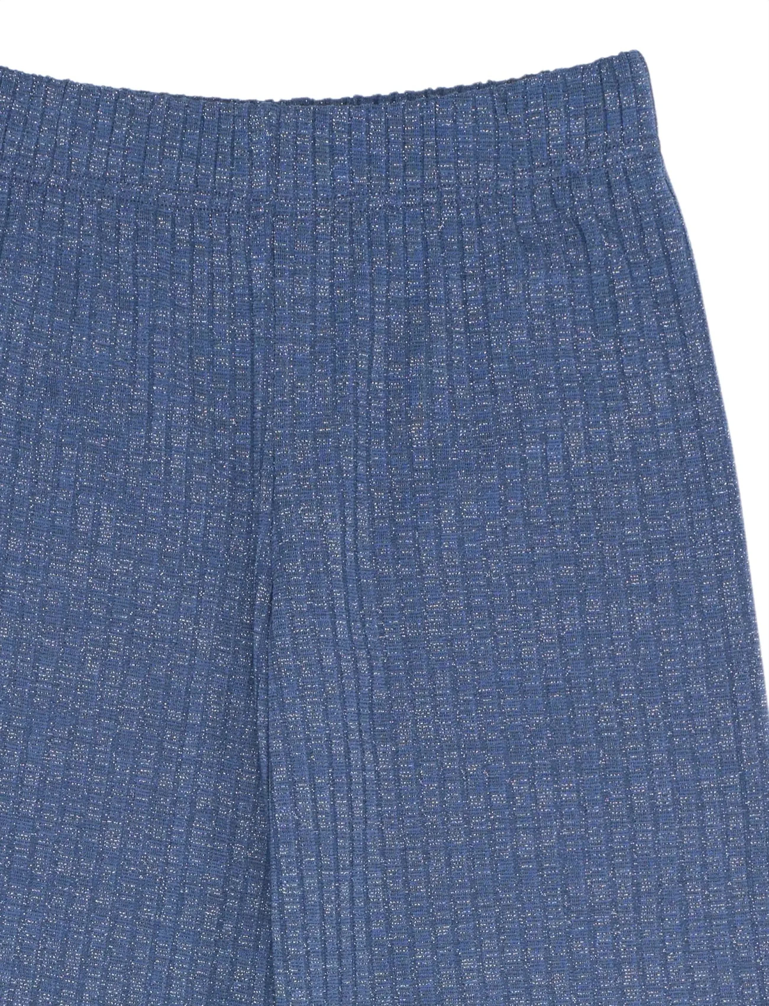 The New - TNRina Wide Glitter Rib Pants - navy blazer - 3