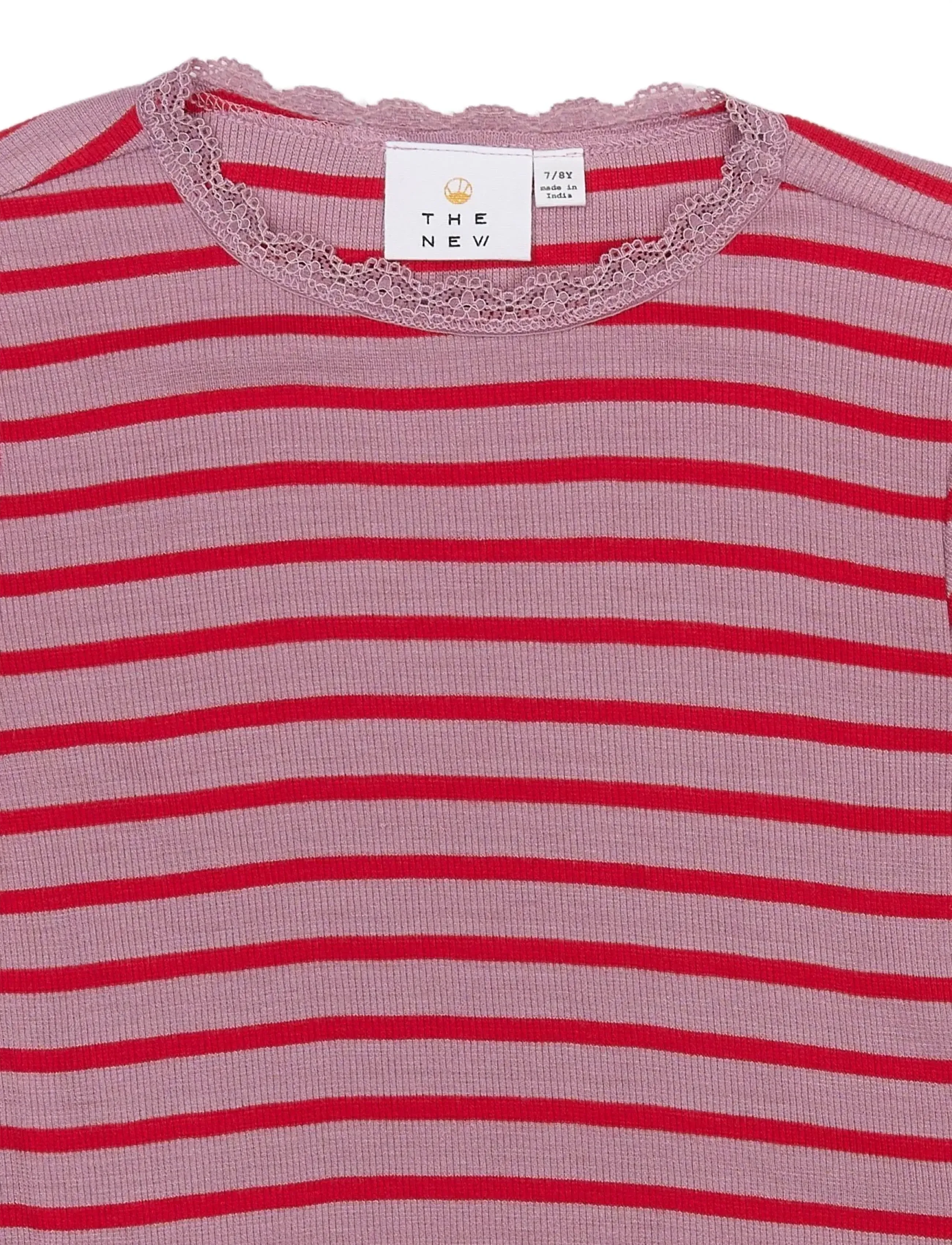 The New - TNRasmine L_S Rib Tee - mauve shadows striped - 2
