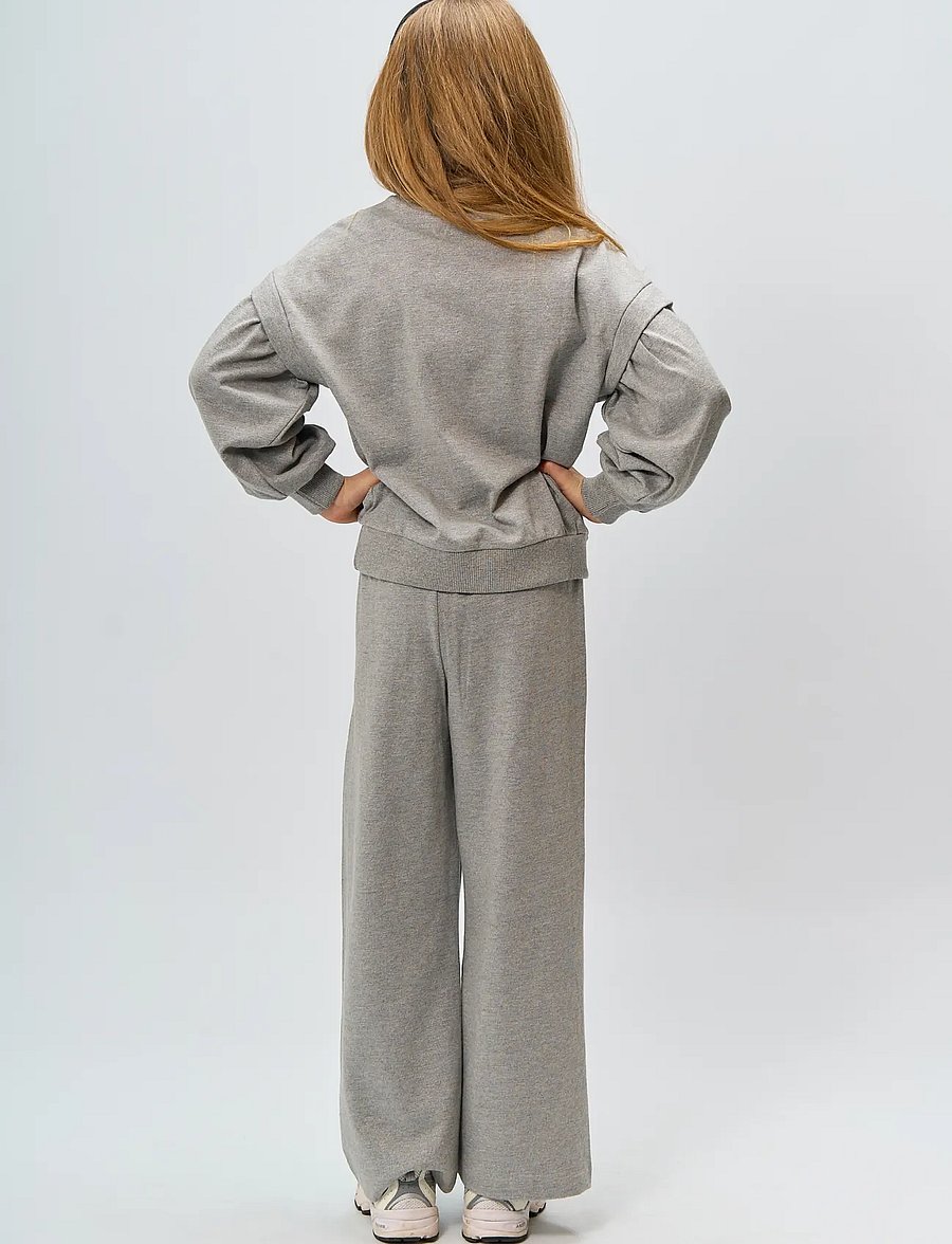 The New - TNRenata Wide Glitter Sweatpants - light grey melange - 3