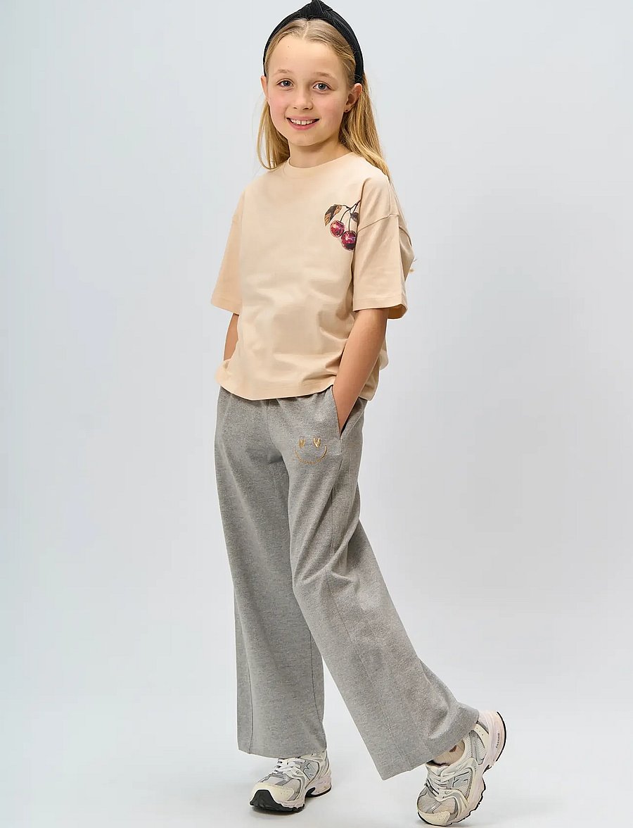 The New - TNRenata Wide Glitter Sweatpants - light grey melange - 5