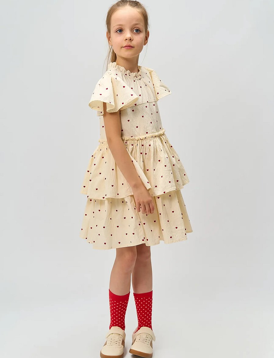 The New - TNRamona S_S Dress - gardenia aop - 0