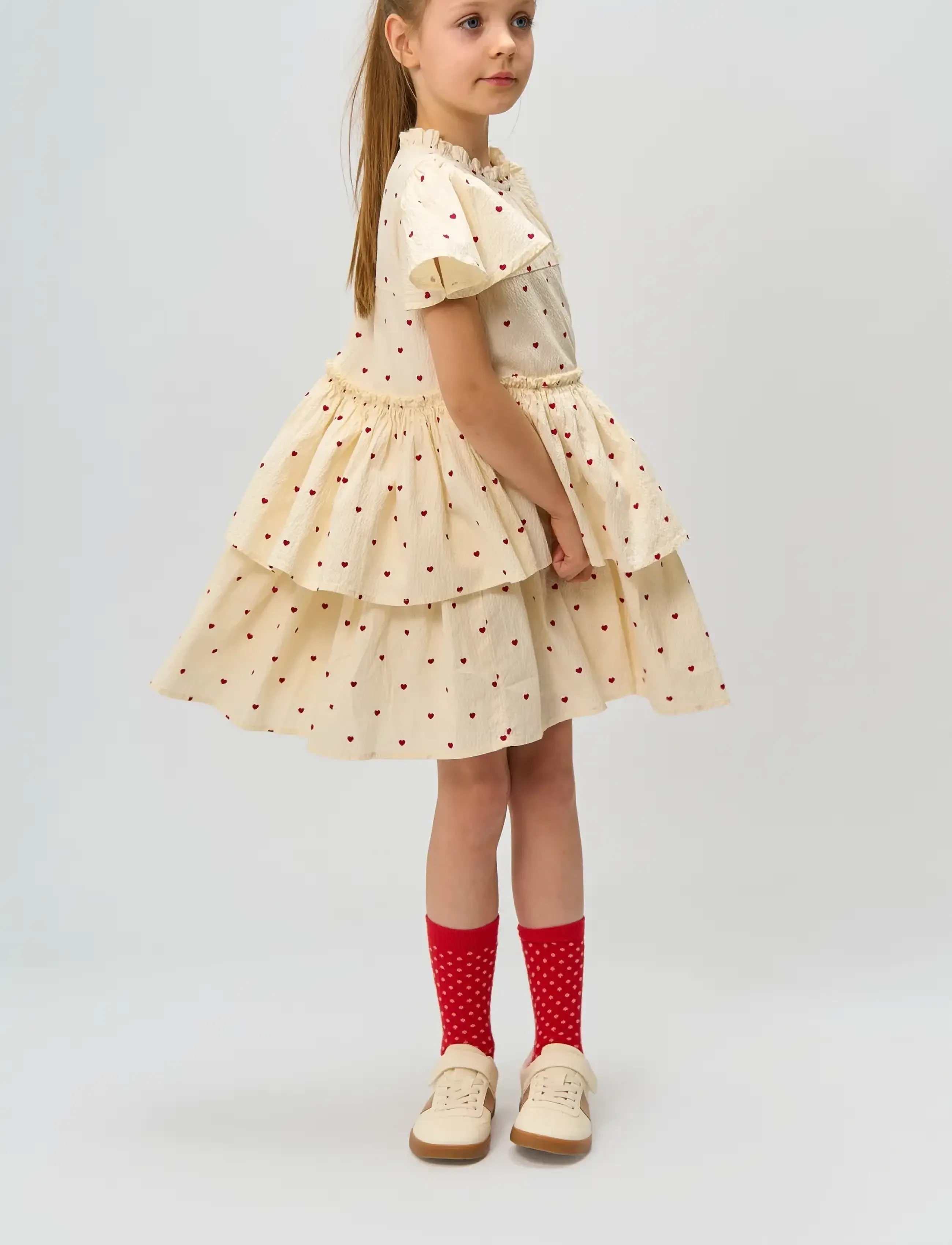 The New - TNRamona S_S Dress - gardenia aop - 3
