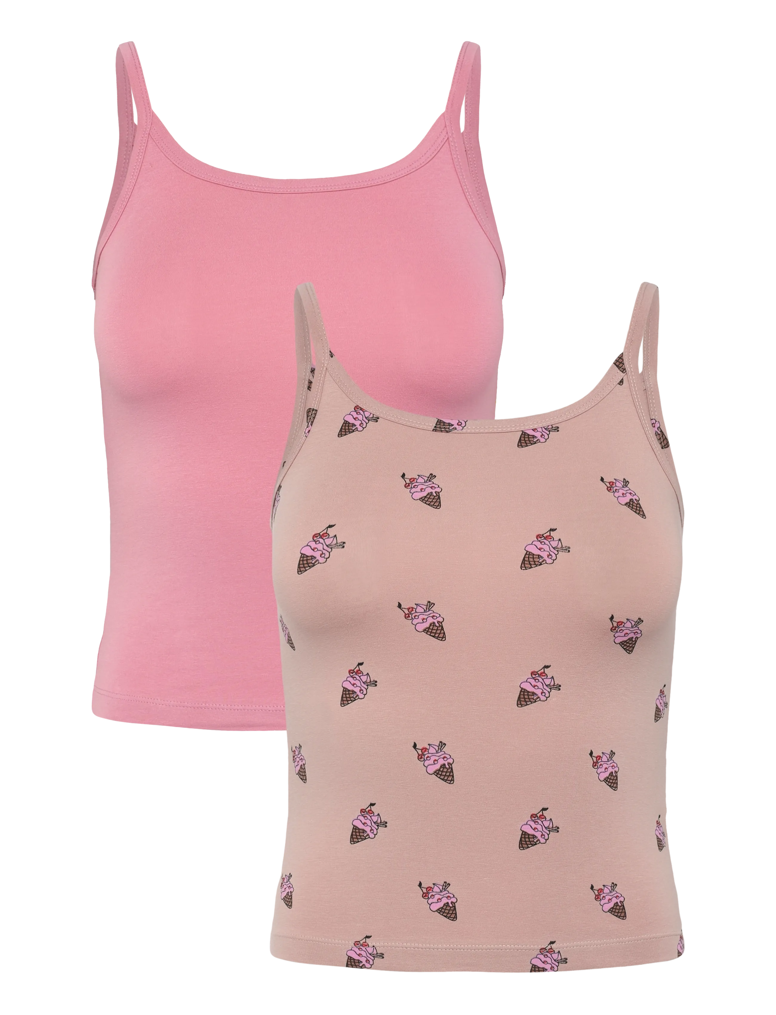 The New TNTHE NEW Strap Top 2-Pack Exp - Barn 98-134 - ADOBE ROSE ICE CREAM AOP / pink/rose