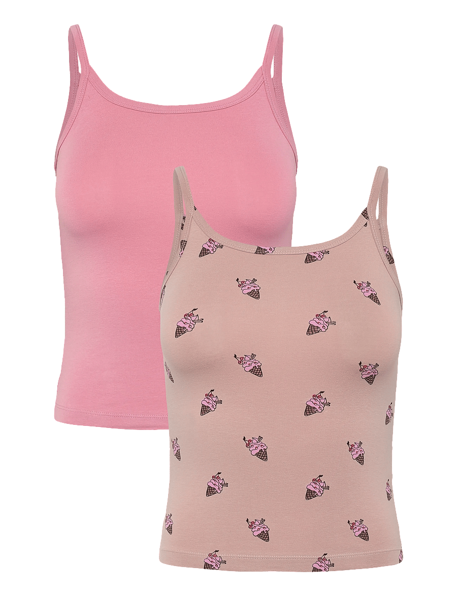 The New - TNTHE NEW Strap Top 2-Pack Exp - topid - adobe rose ice cream aop - 0