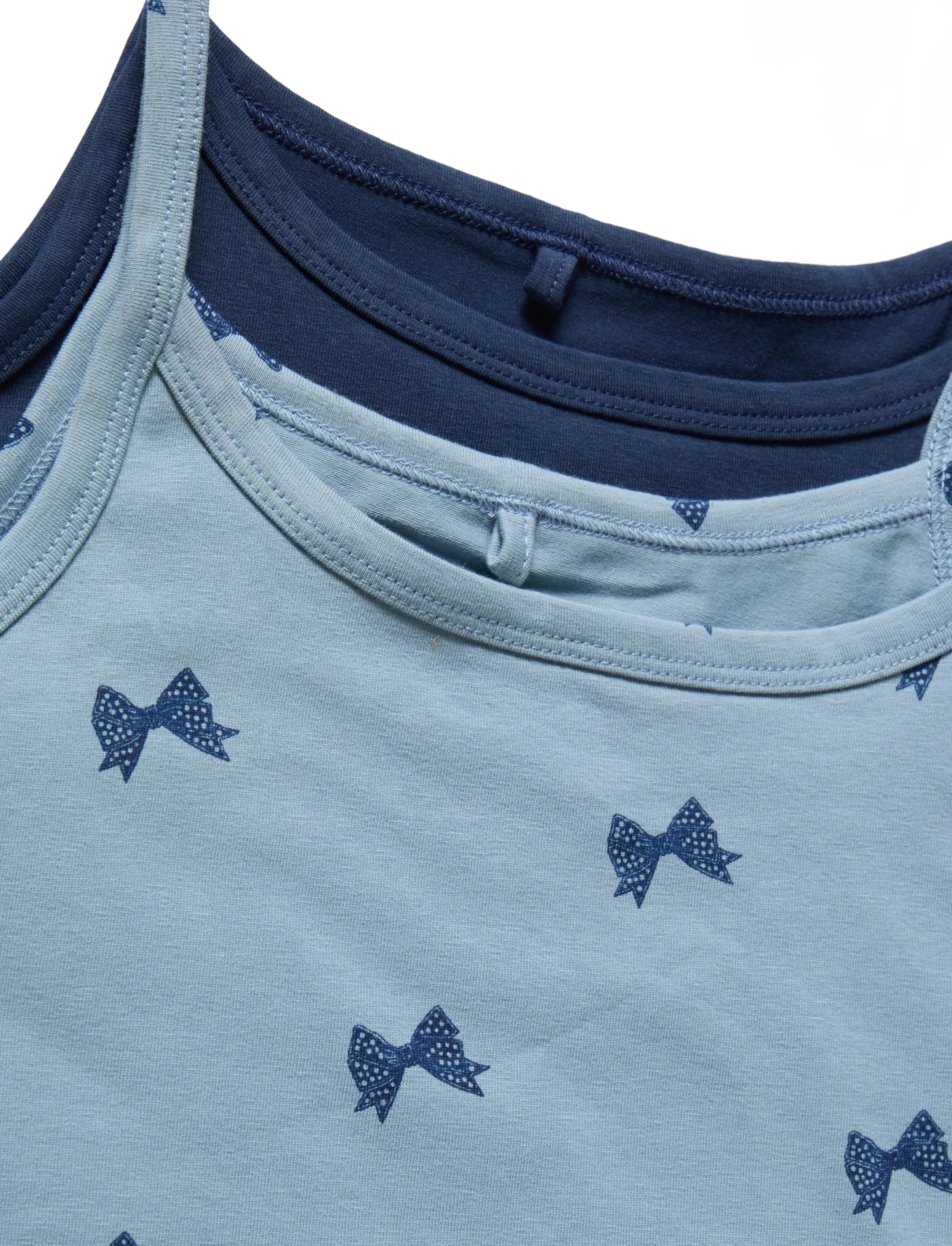 The New - TNTHE NEW Strap Top 2-Pack Exp - efterårstøj - ashley blue bow aop - 2
