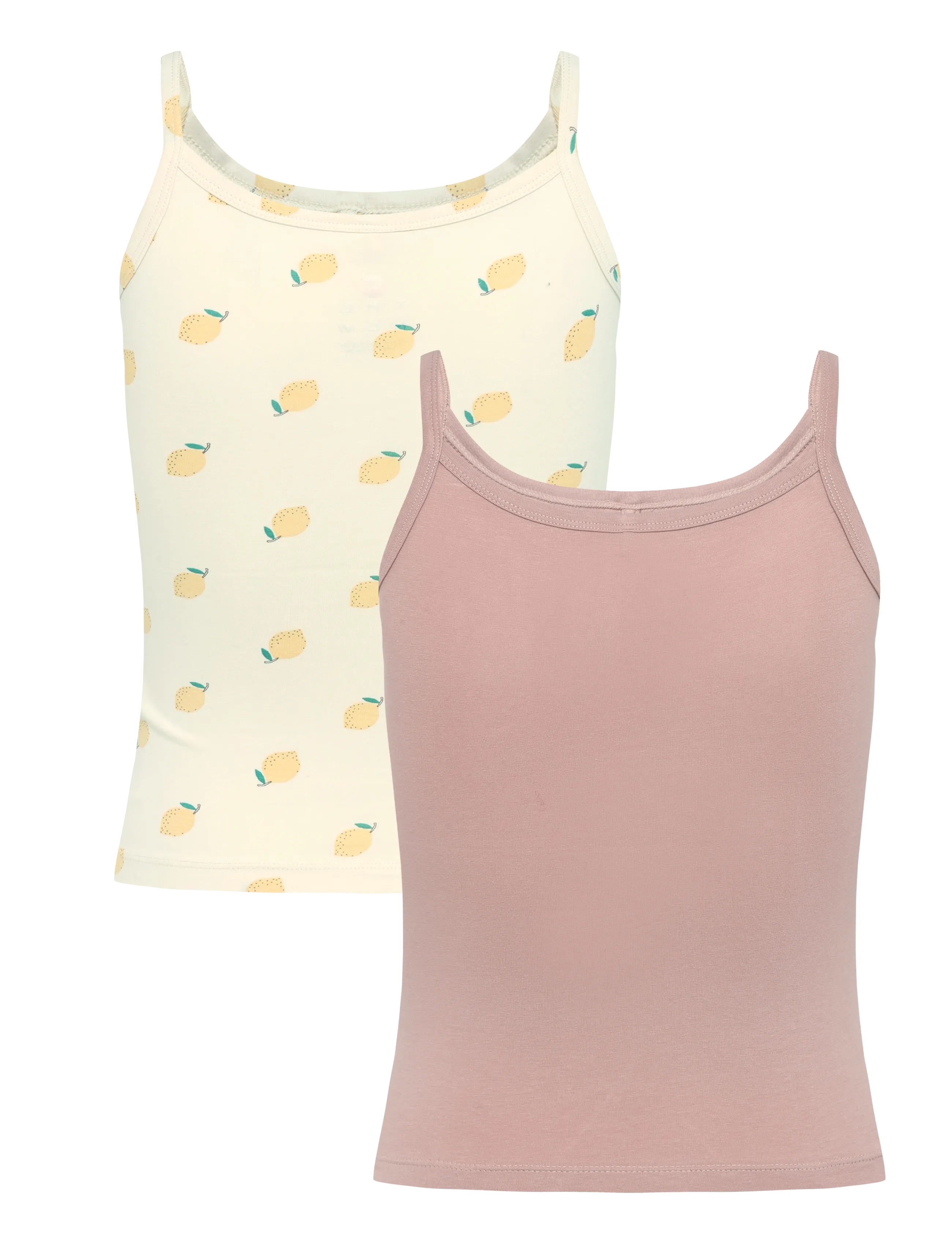 The New - TNTHE NEW Strap Top 2-Pack Exp - overdele - white swan lemon aop - 1