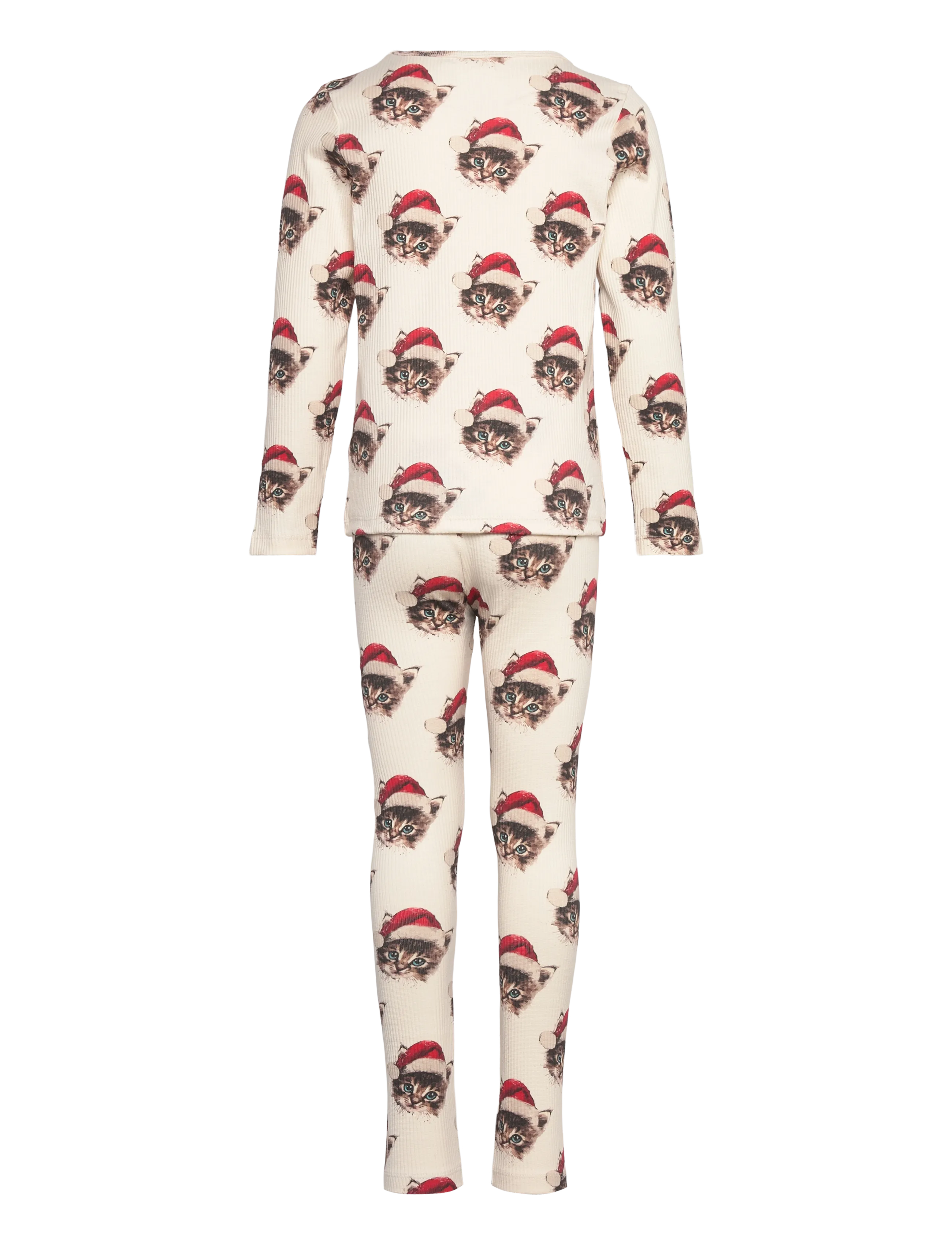 The New - TNHoliday Rib Night Set - gardenia cat aop - 1
