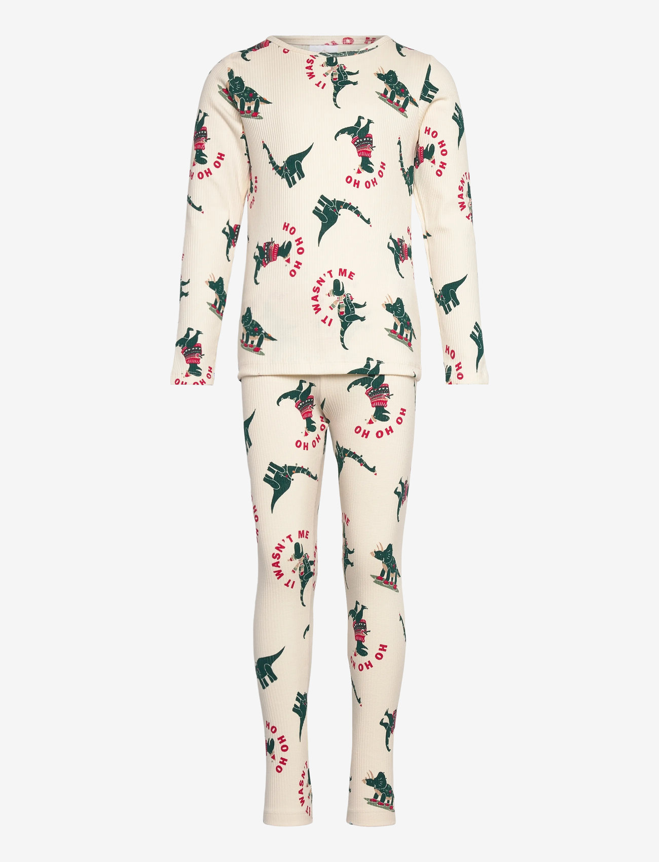 The New - TNHoliday Rib Night Set - komplektid - gardenia dino aop - 0