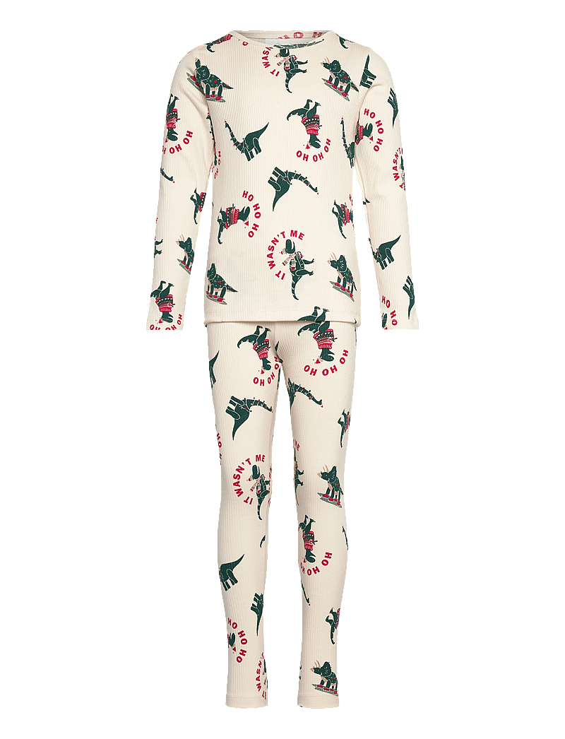 The New - TNHoliday Rib Night Set - komplektid - gardenia dino aop - 0