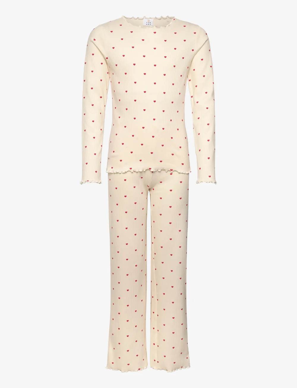 The New - TNHoliday Heart Rib Night Set - pyjamasset - gardenia aop - 0